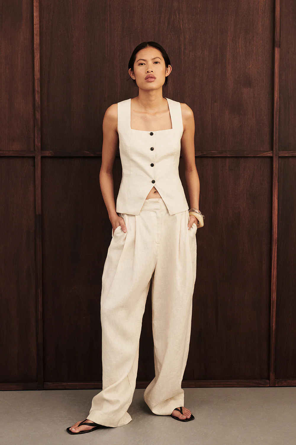 FRAN SANDSTONE LINEN PANT - Gamepaces