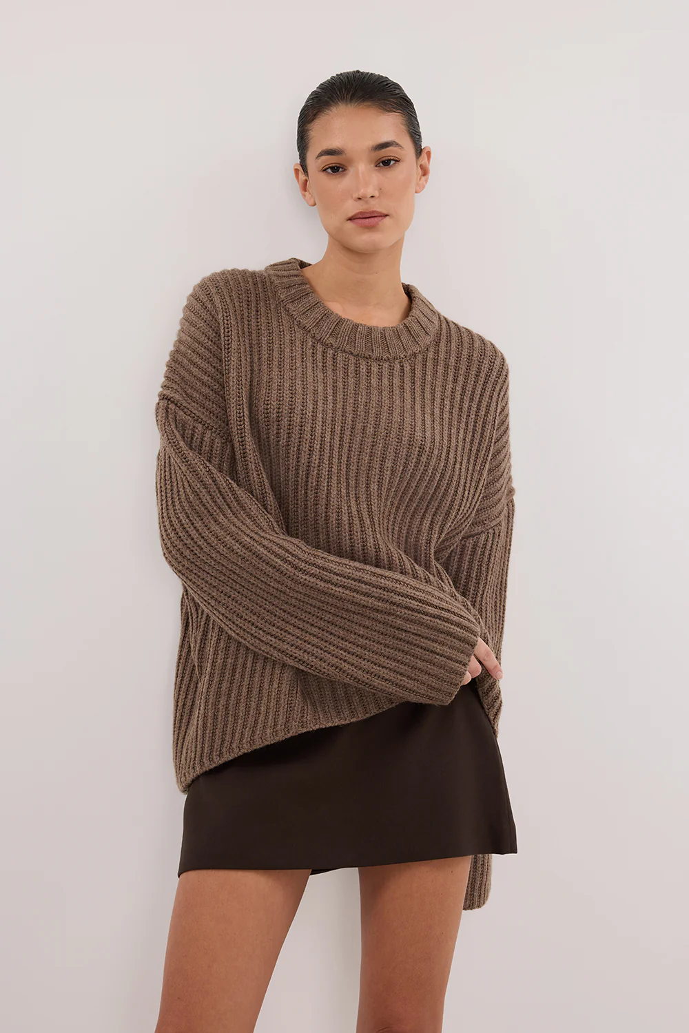 MARLEY CHOC MARLE KNIT JUMPER - Gamepaces