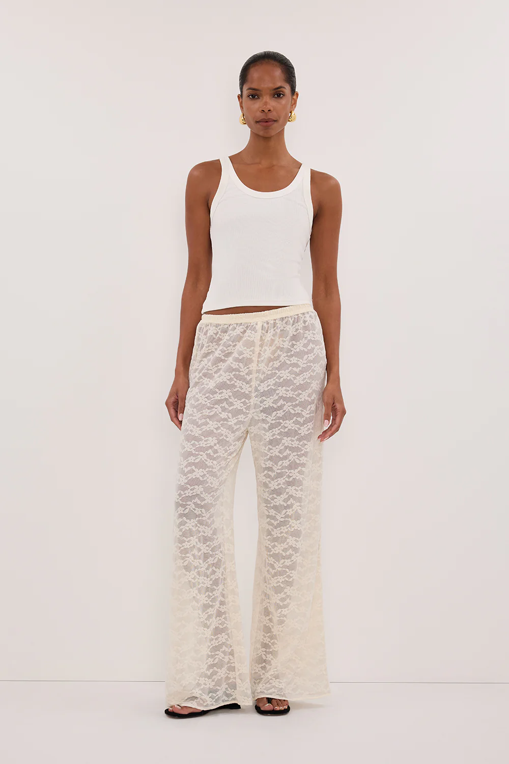 BELLE CREAM LACE PANT - Gamepaces