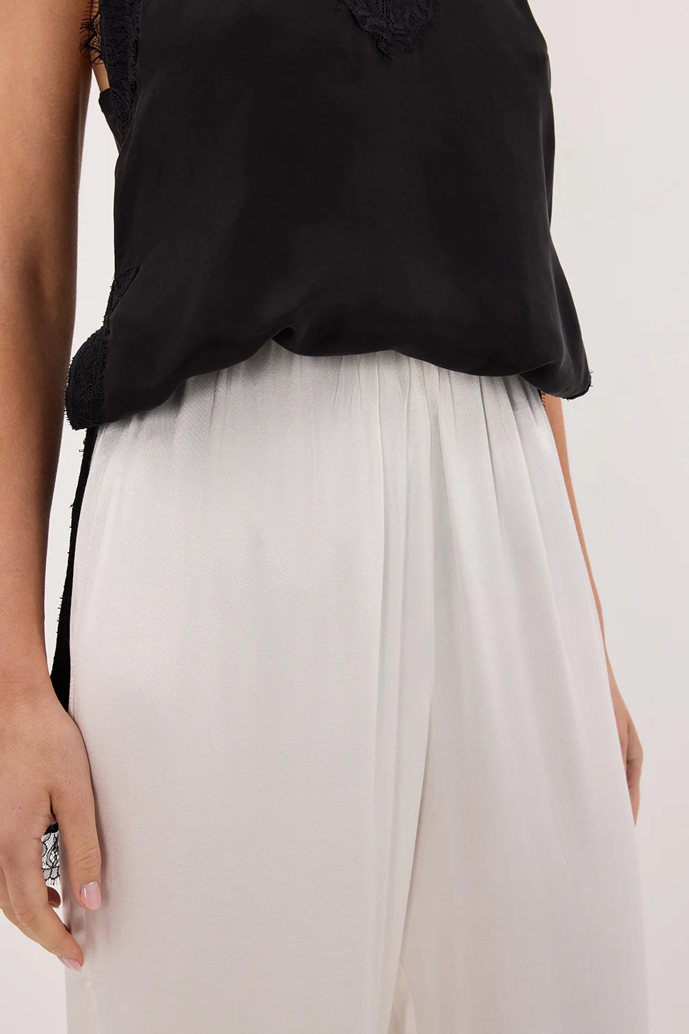 MONICA WHITE SATIN PANT - Gamepaces