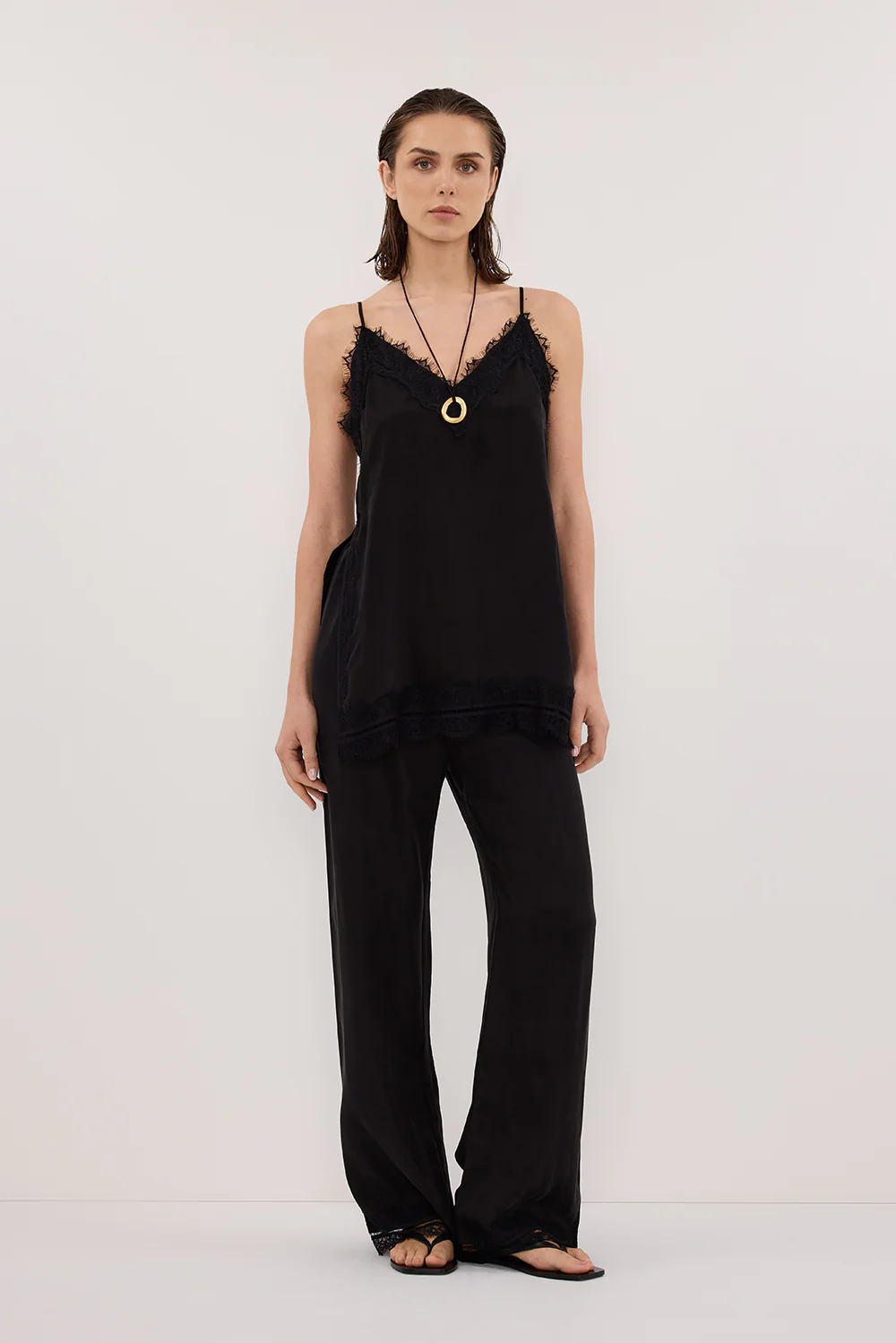 ANDREA BLACK CUPRO LACE PANT - Gamepaces