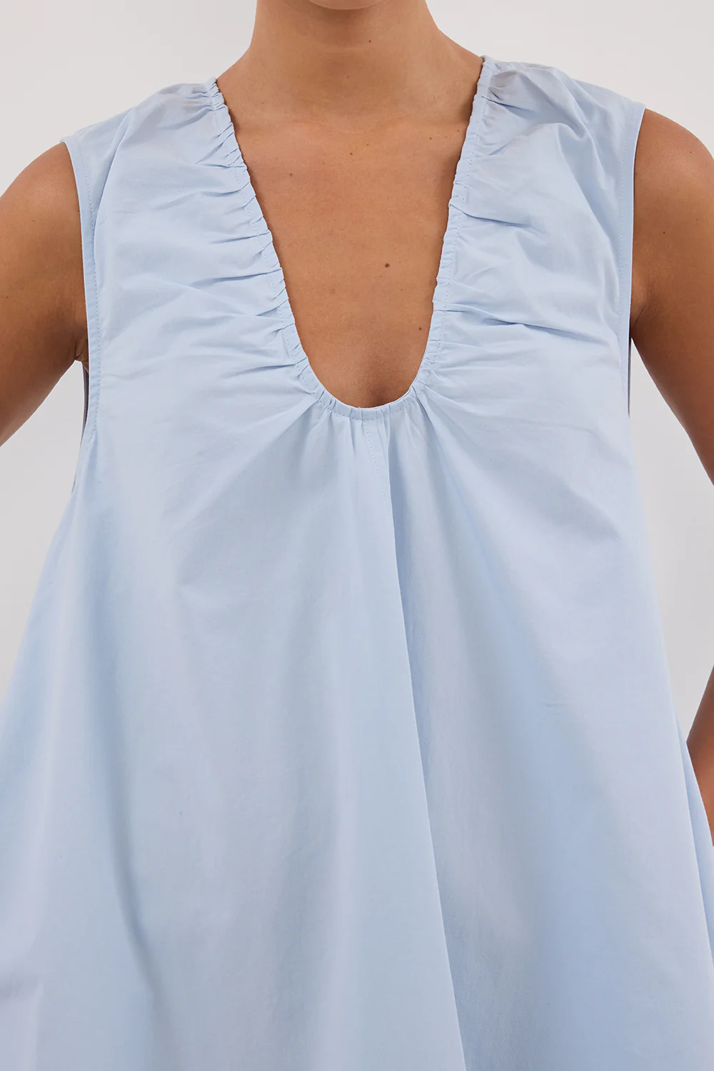 GABBY CORNFLOWER OVERSIZED COTTON MINI DRESS - Gamepaces