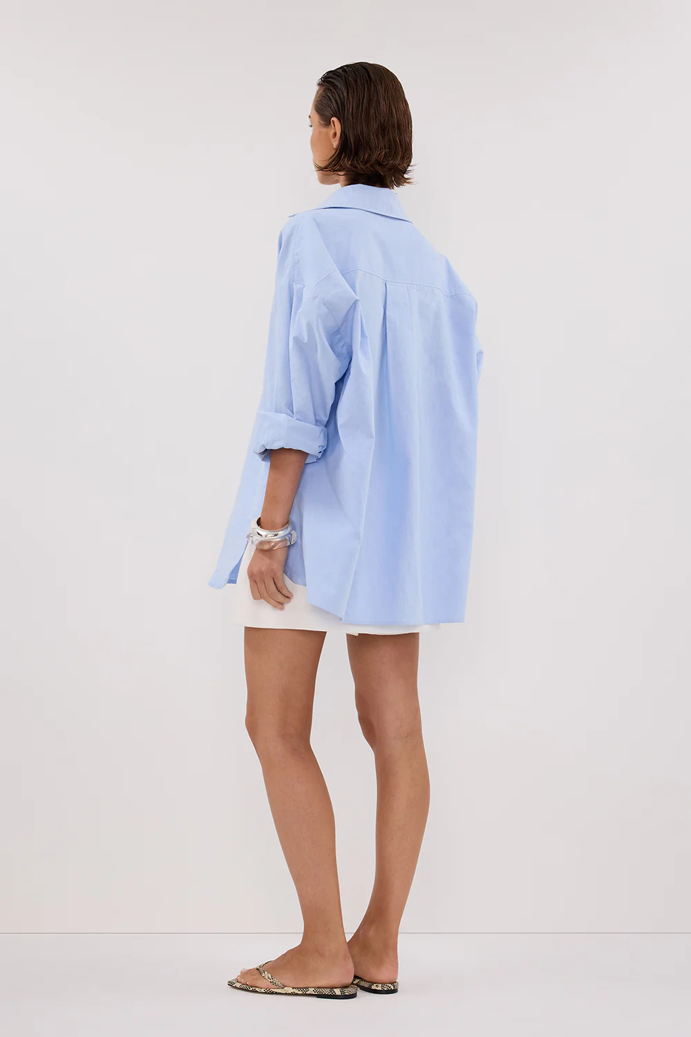 RHEA BLUE OVERSIZED COTTON SHIRT - Gamepaces