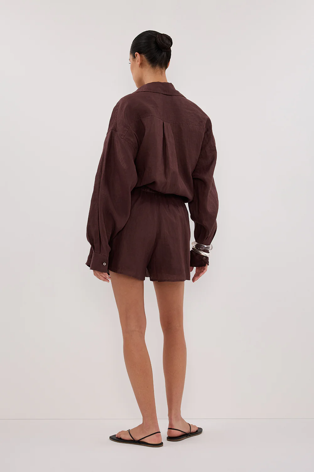 LUNE WALNUT LINEN SHORT - Gamepaces