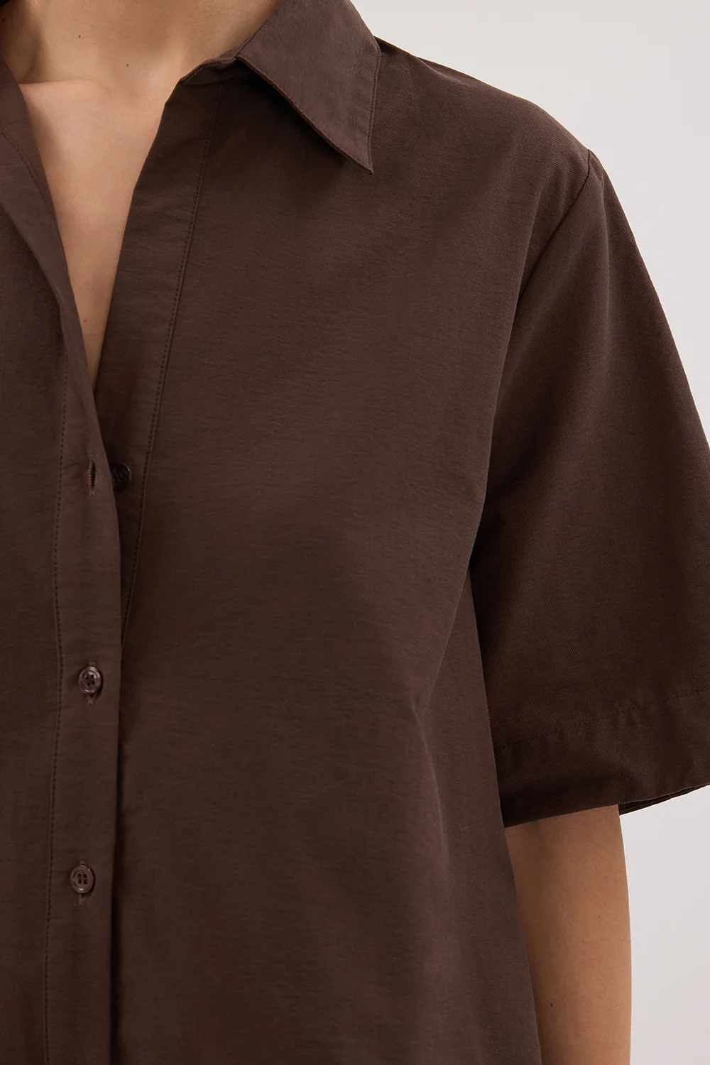 ELARA CHOCOLATE OVERSIZED SHORT SLEEVE SHIRT - Gamepaces
