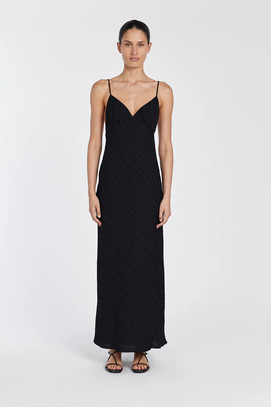 LOZ BLACK SLIP MIDI DRESS - Gamepaces