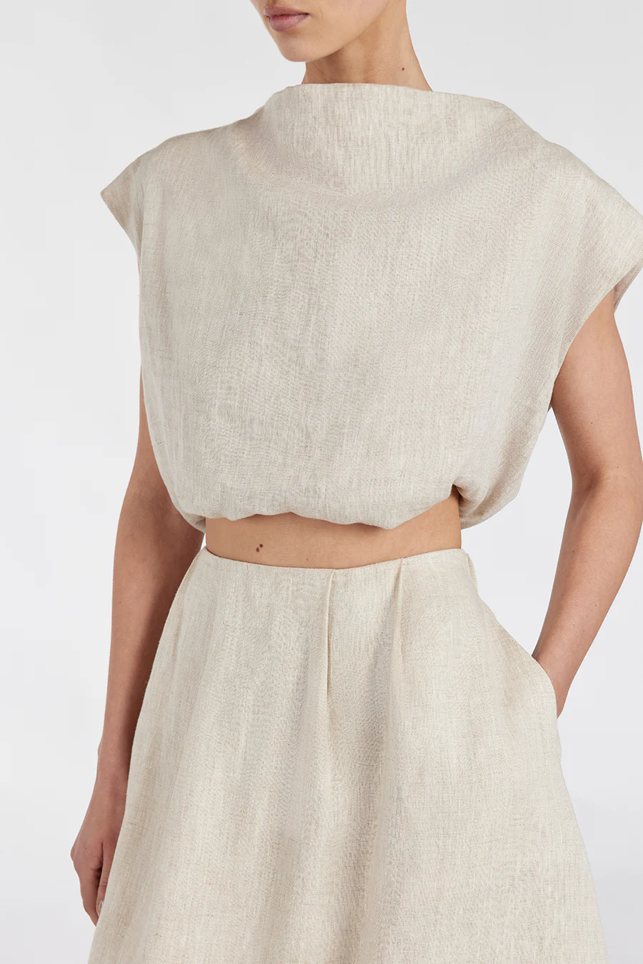 AMY NATURAL LINEN BUBBLE TOP - Gamepaces