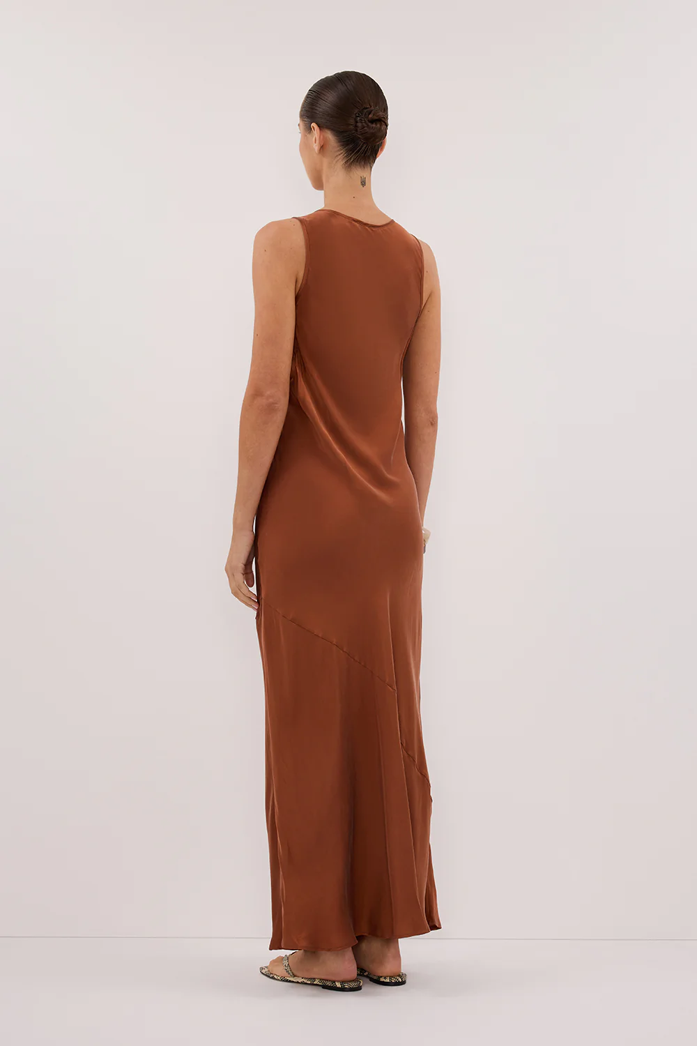 DARCY RUST SILK MAXI DRESS - Gamepaces