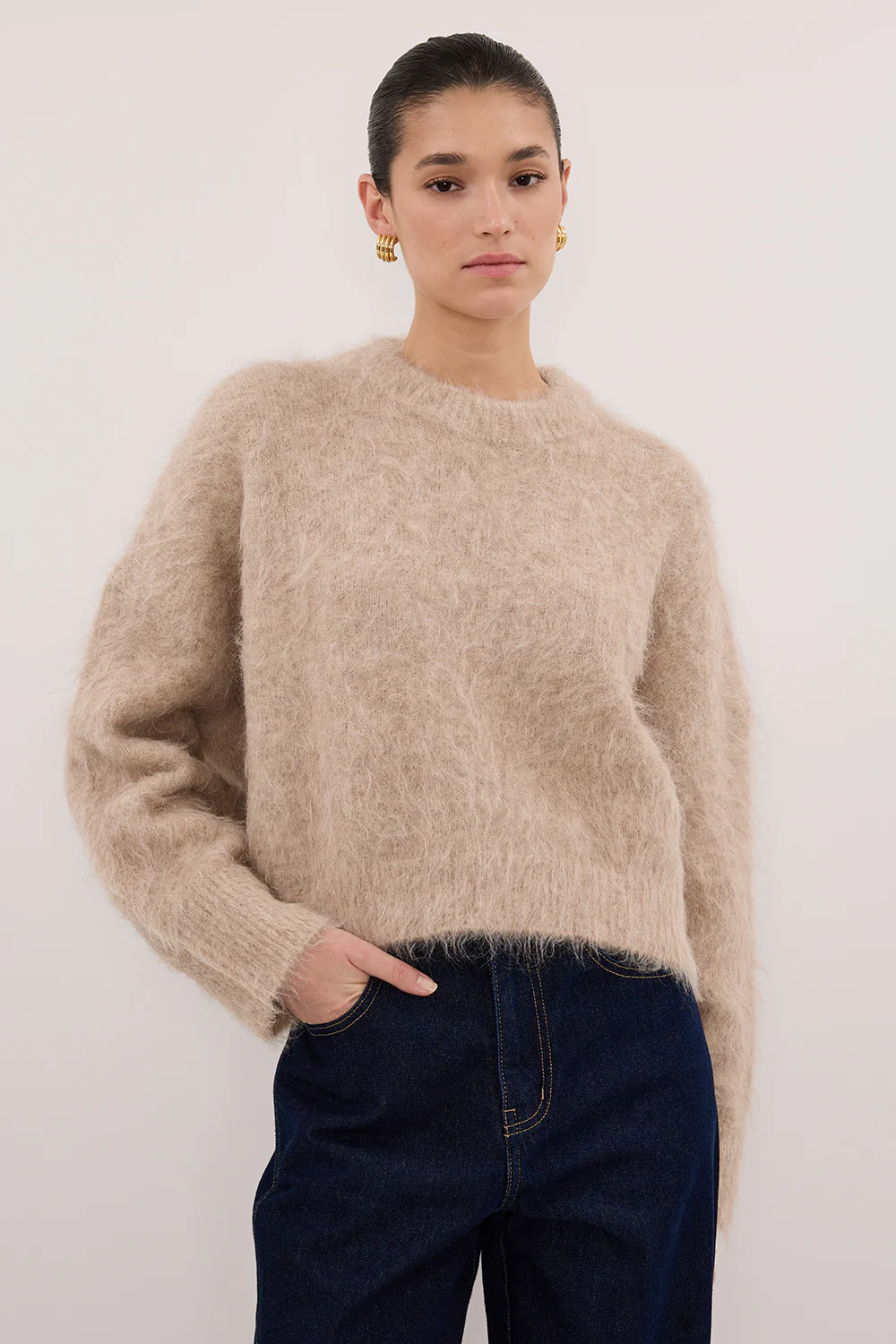 SALMA OAT TUCK SLEEVE JUMPER - Gamepaces