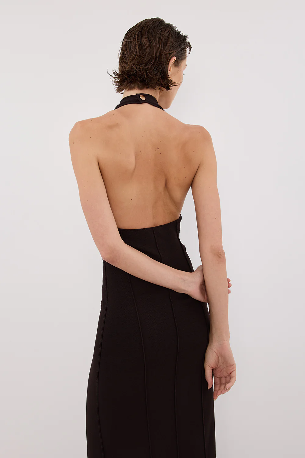 LISS BITTER CHOC HALTER MAXI DRESS - Gamepaces