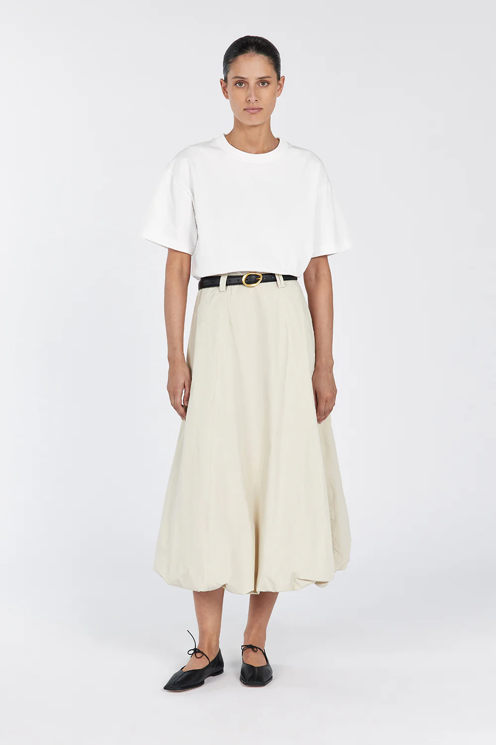 RICKIE STONE COTTON MIDI SKIRT - Gamepaces