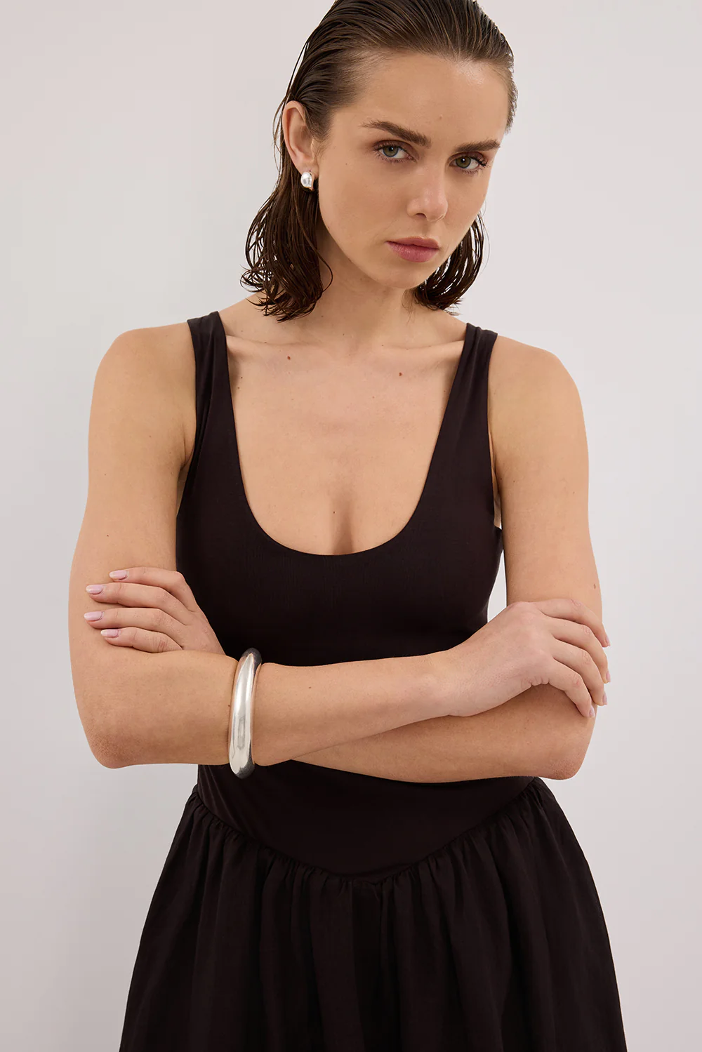 SKYLER BURNT CHOC HYBRID MIDI DRESS - Gamepaces