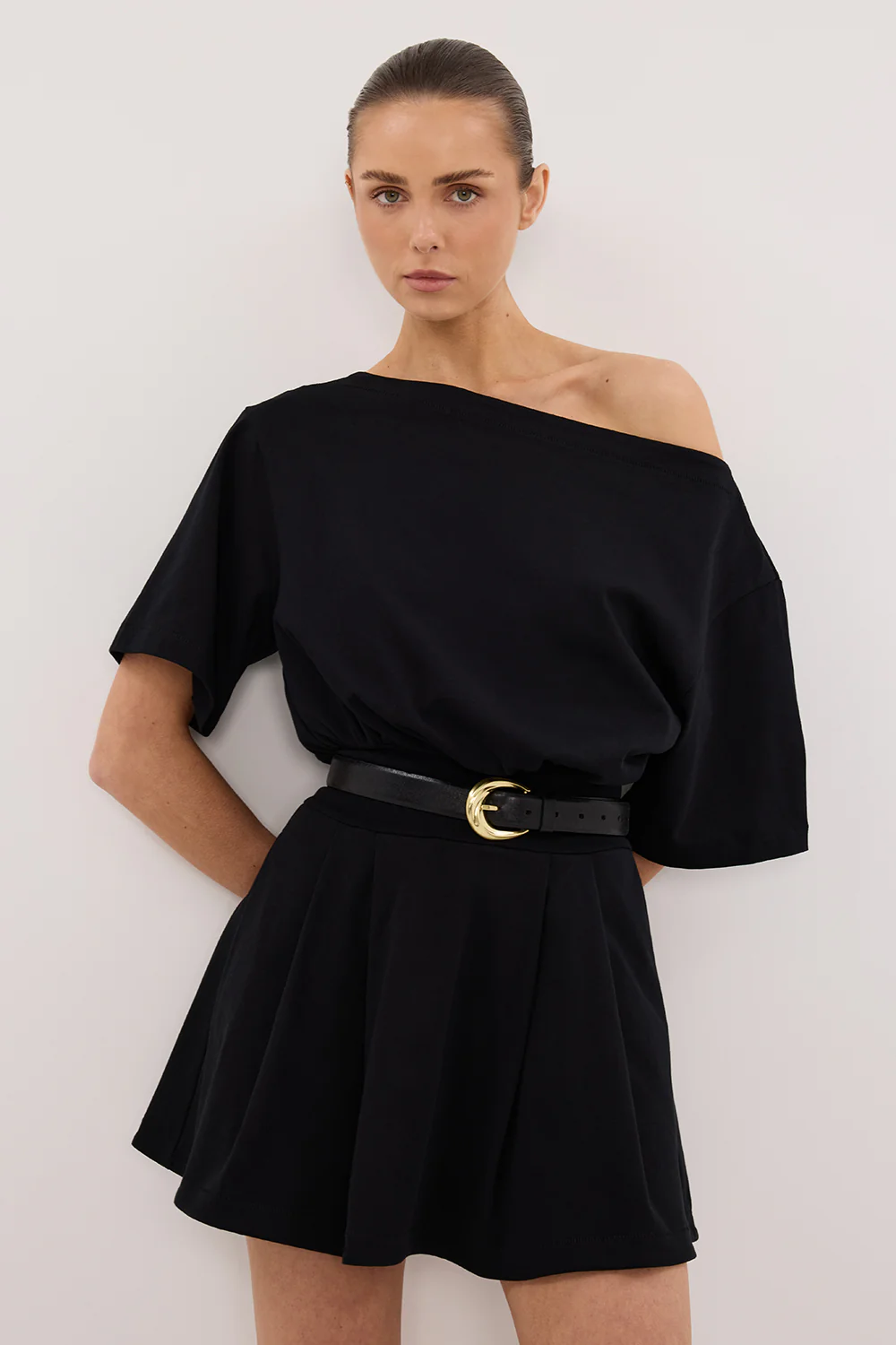 ESME BLACK ASYM MINI DRESS - Gamepaces