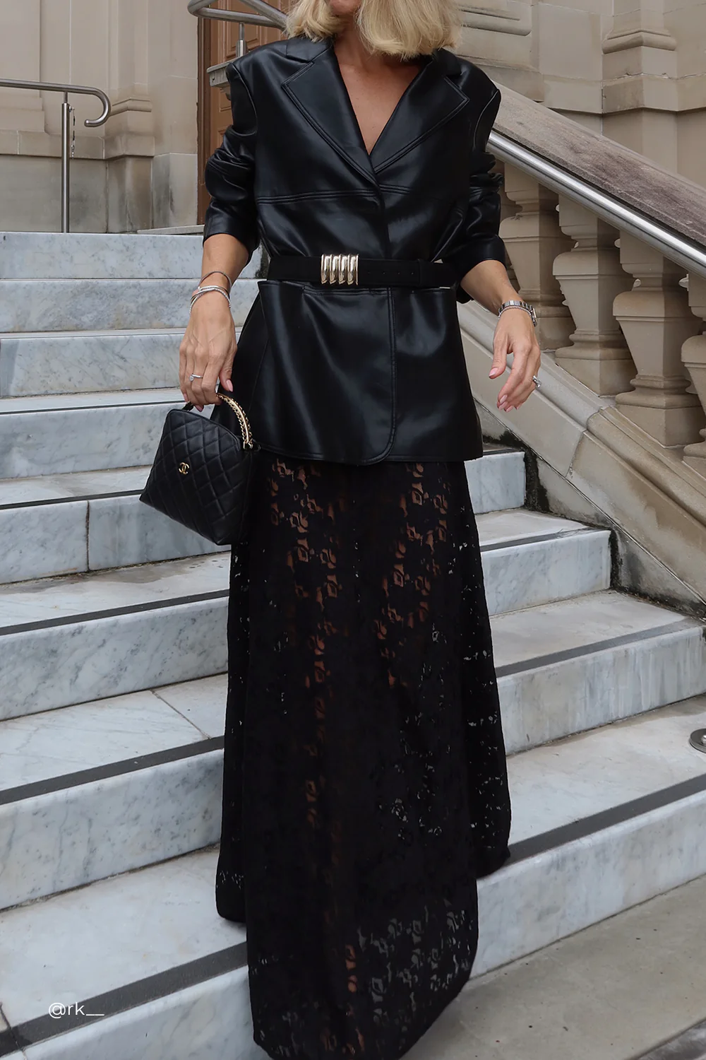 MONTY BLACK FAUX LEATHER BLAZER - Gamepaces