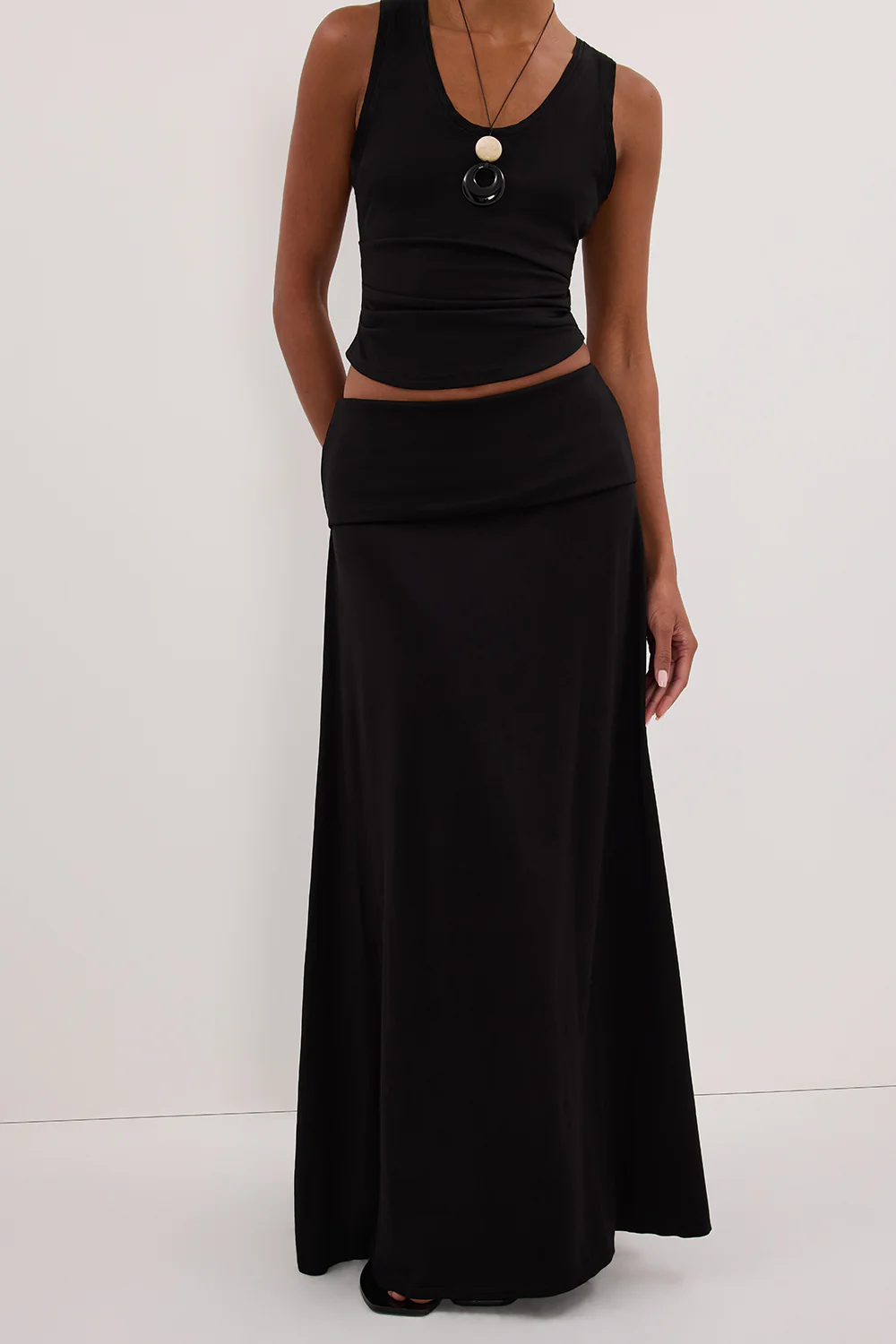 JULIE BLACK MODAL BLEND MAXI SKIRT - Gamepaces