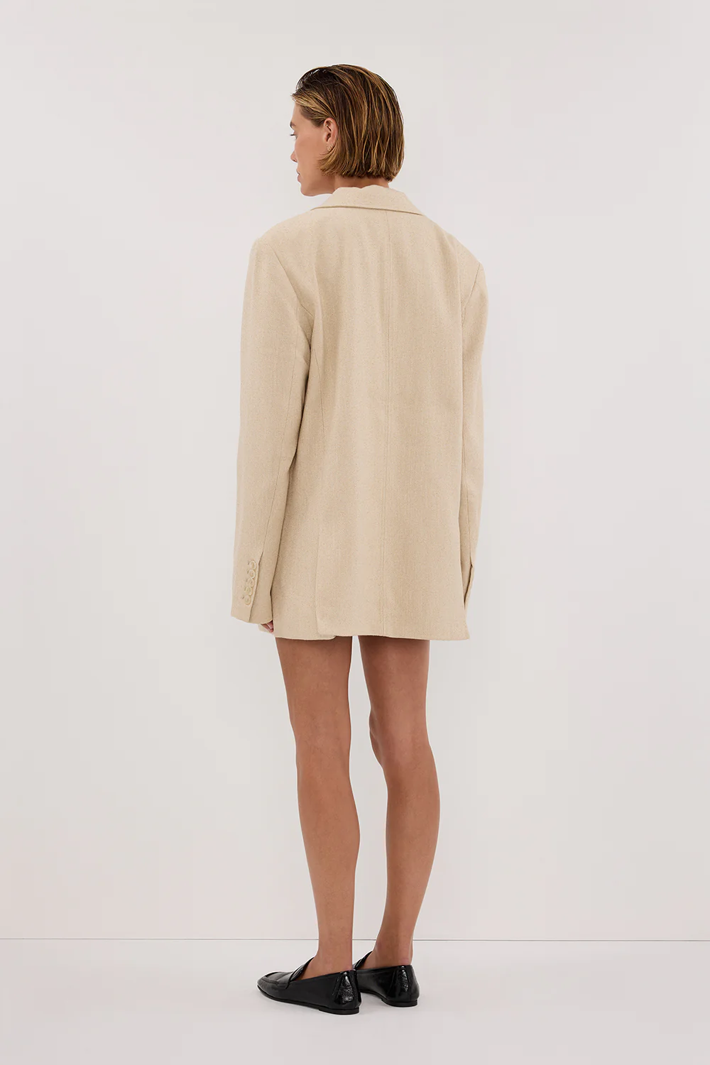 FRANKIE OAT OVERSIZED TWEED BOYFRIEND BLAZER - Gamepaces