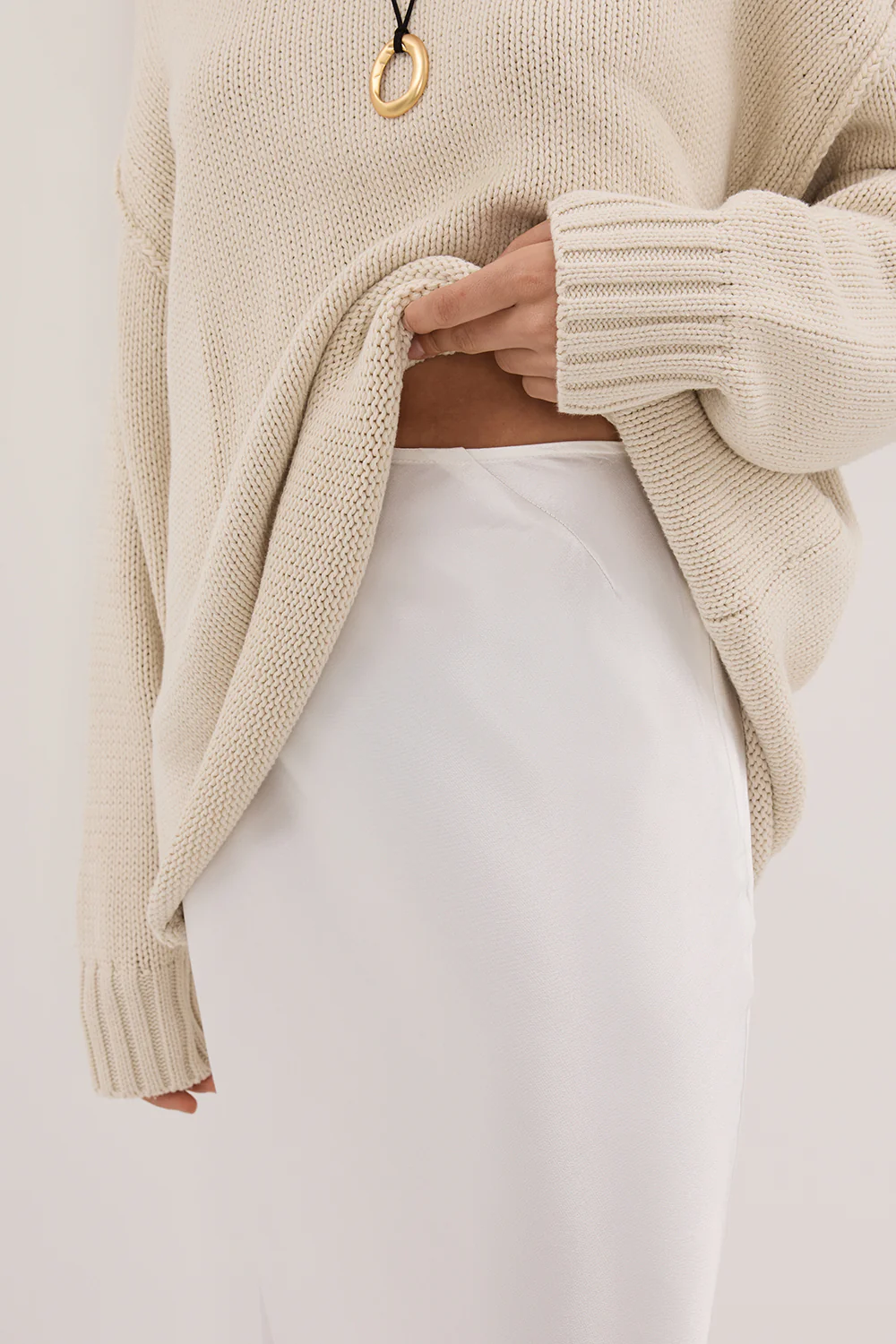 CHARLI WHITE SATIN MAXI SKIRT - Gamepaces