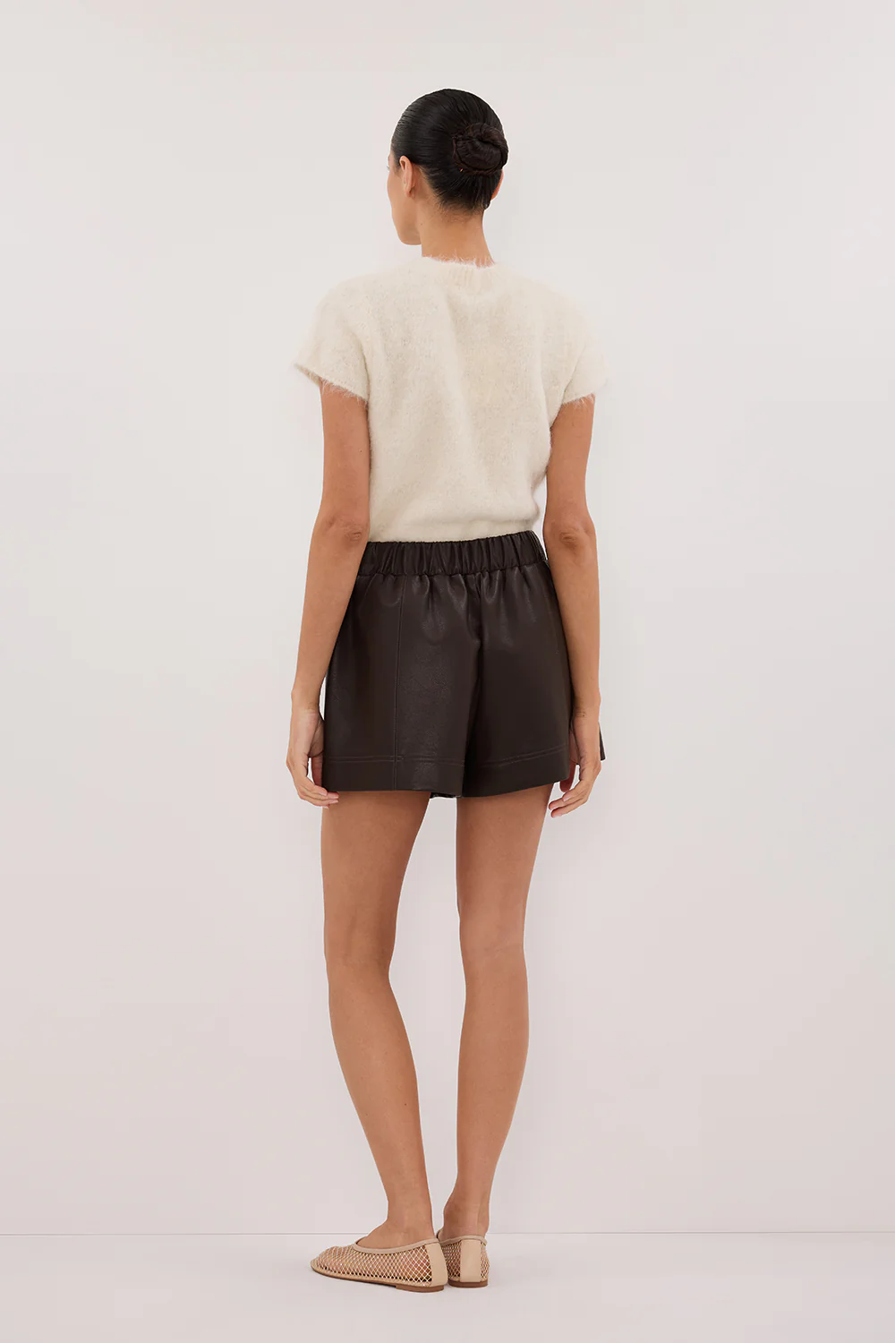 MONTY CHOC FAUX LEATHER SHORT - Gamepaces