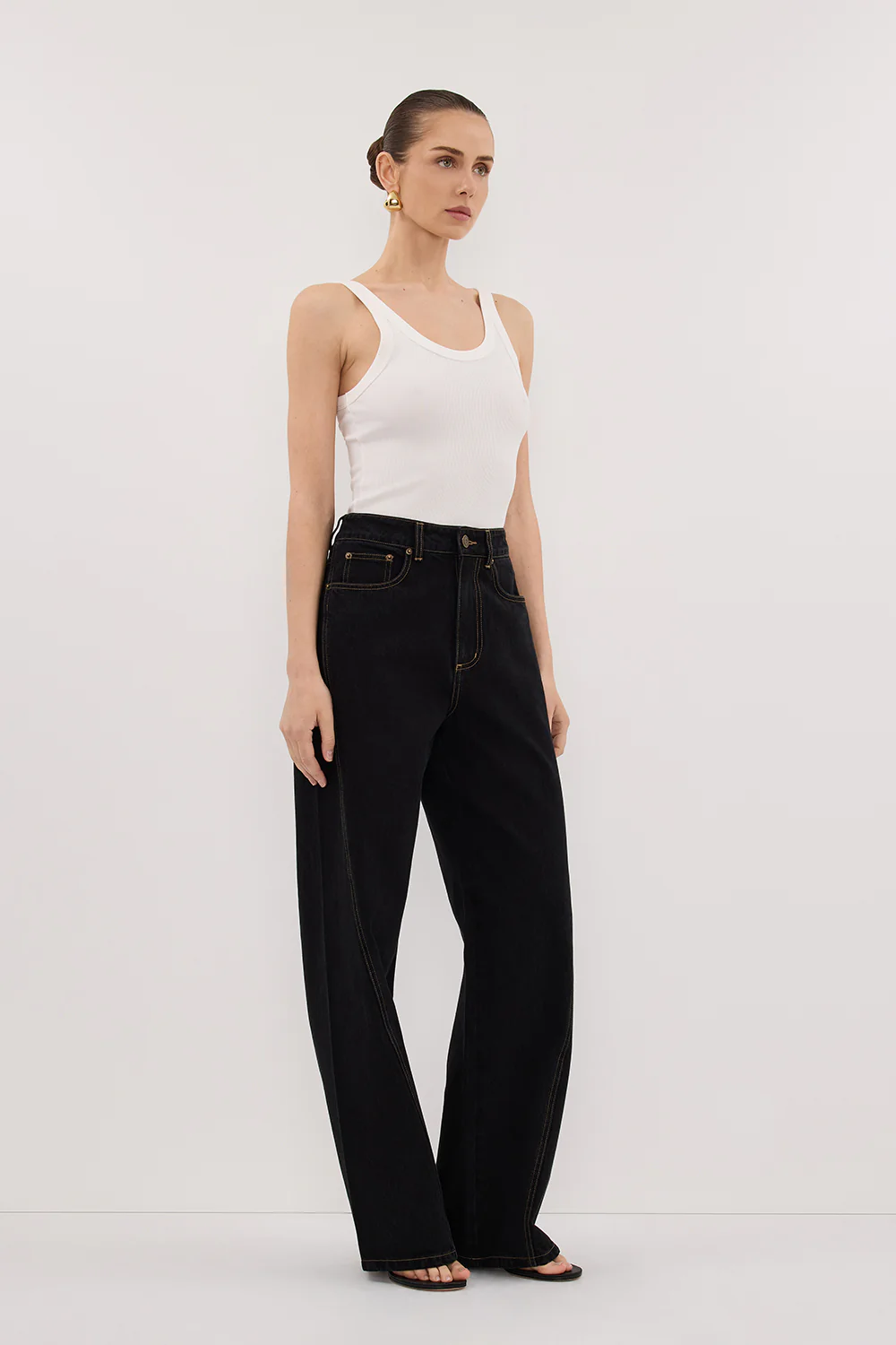 CARSON JET BLACK TALL WIDE LEG JEAN - Gamepaces
