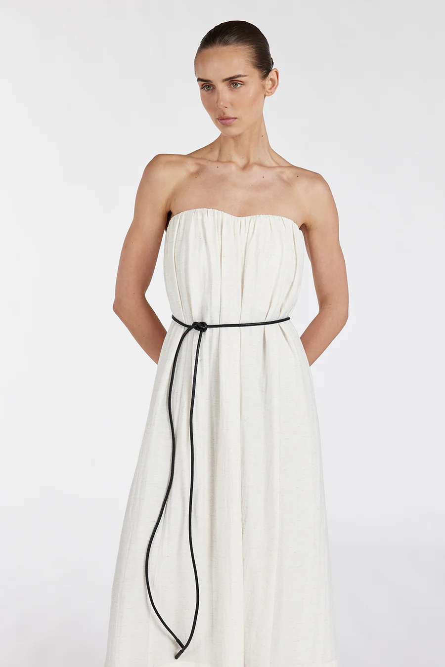 SHANIYA CREAM MARLE MIDI DRESS - Gamepaces