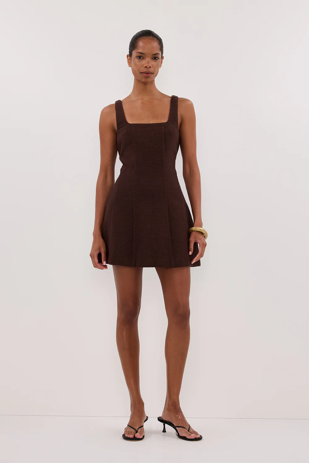 NIEVE CHOCOLATE SLEEVELESS MINI DRESS - Gamepaces