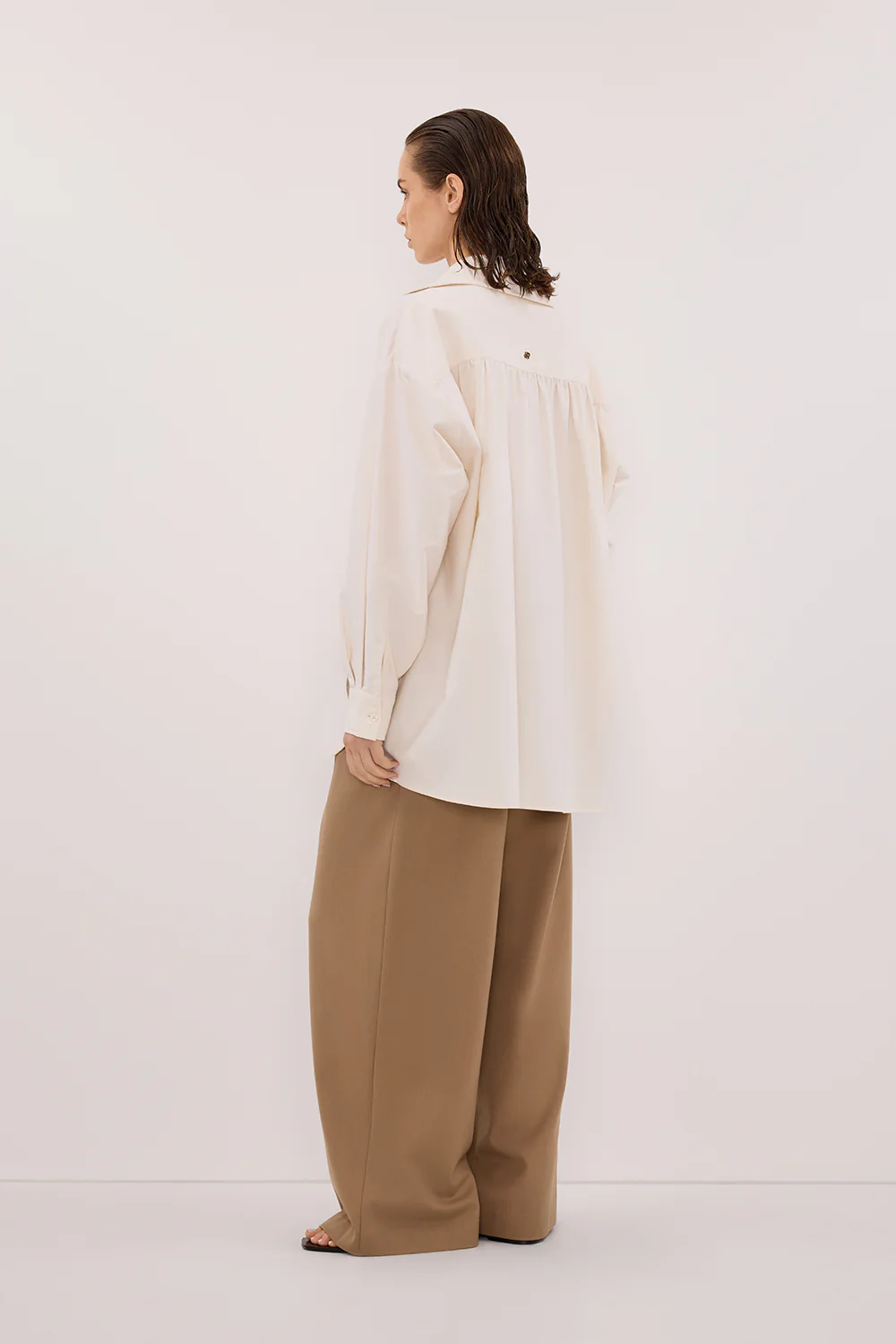 RHEA 2.0 CREAM OVERSIZED COTTON SHIRT - Gamepaces