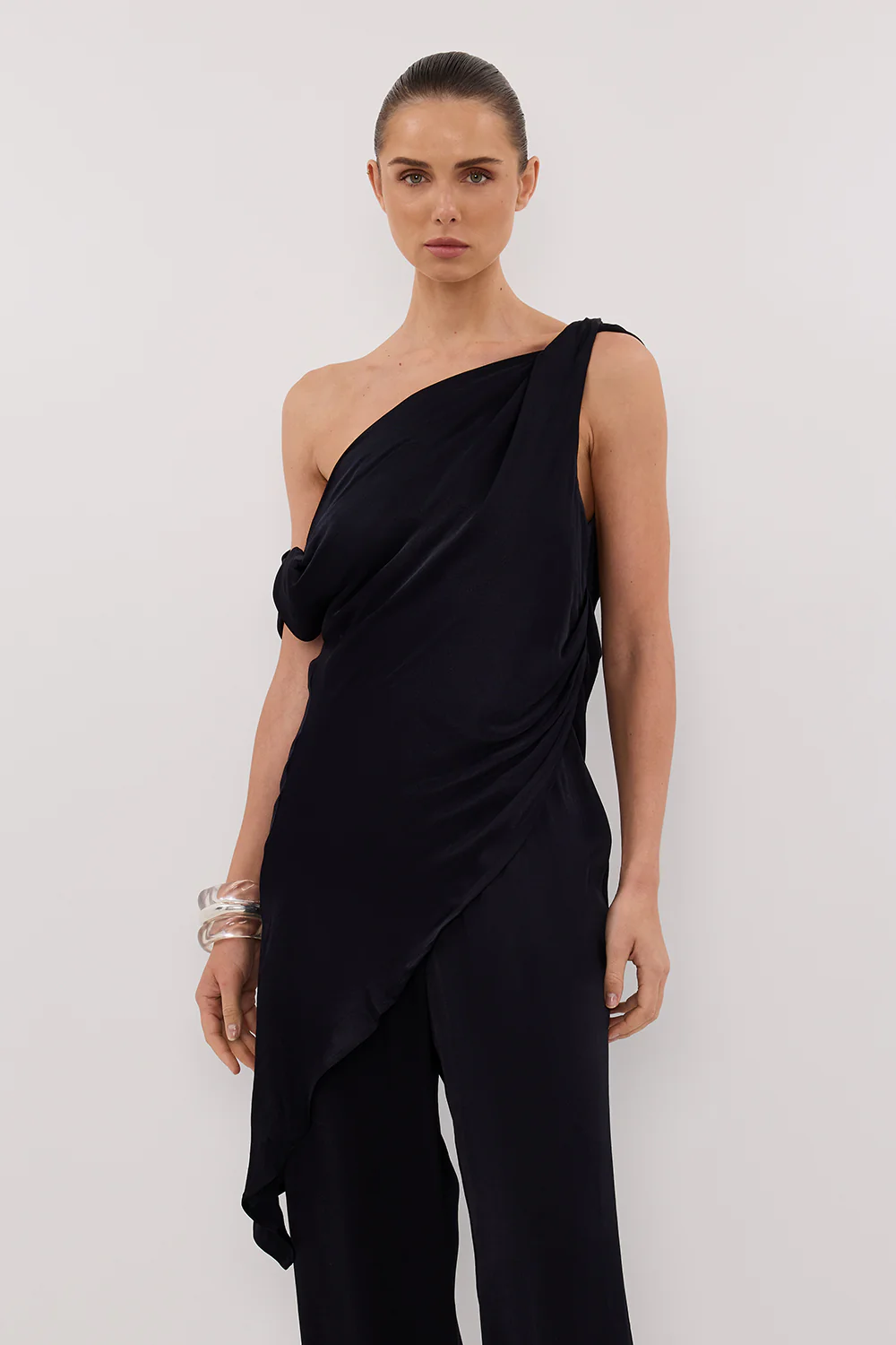 EVE INK ASYM SATIN TOP - Gamepaces