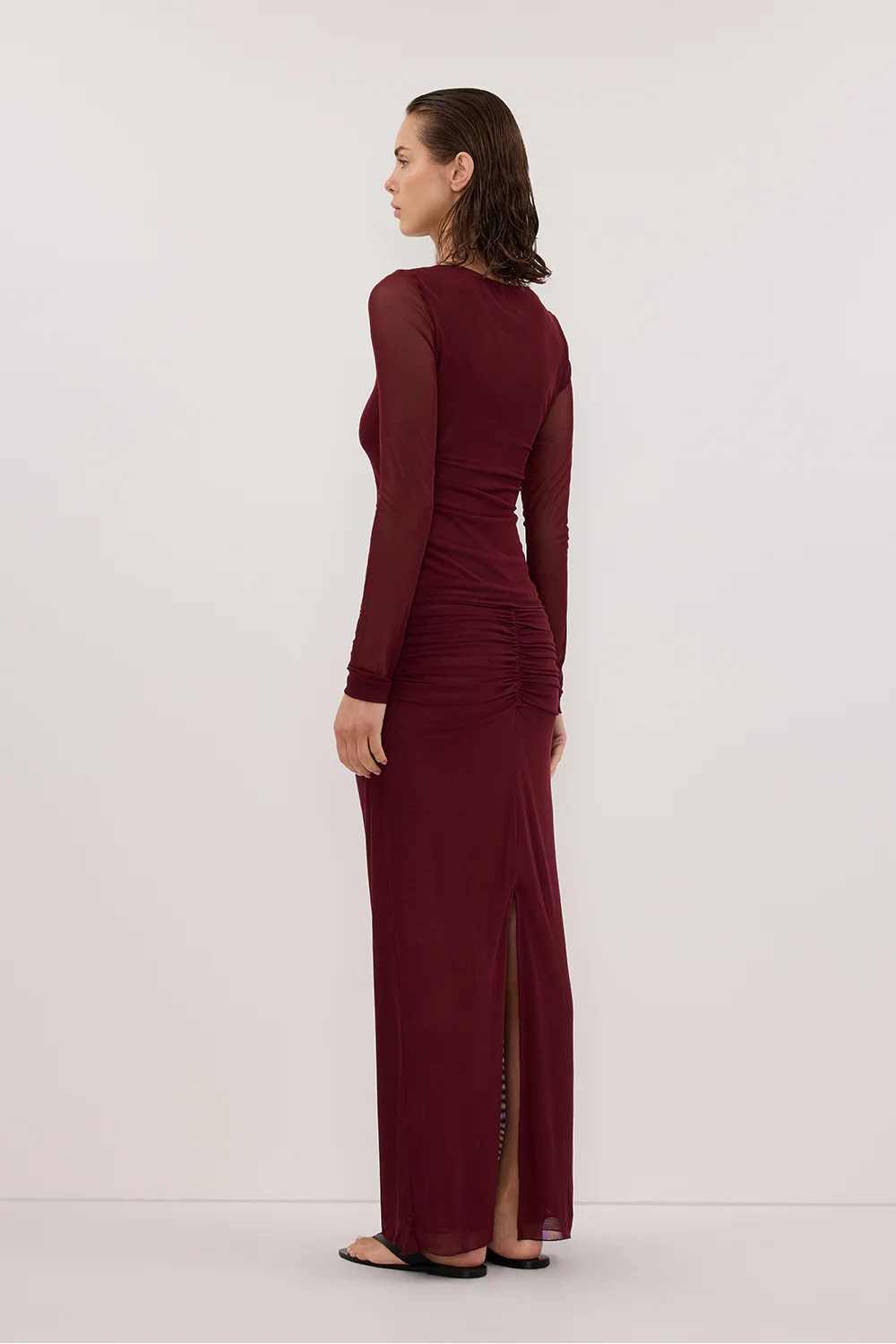 NYRA WINE COLUMN MIDI SKIRT - Gamepaces