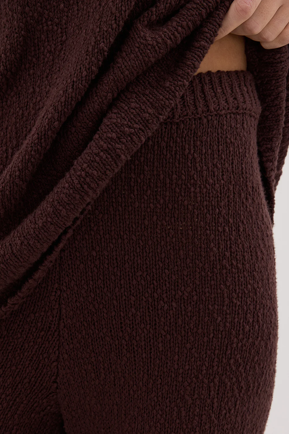 SUE CHOC FRINGE KNIT PANT - Gamepaces