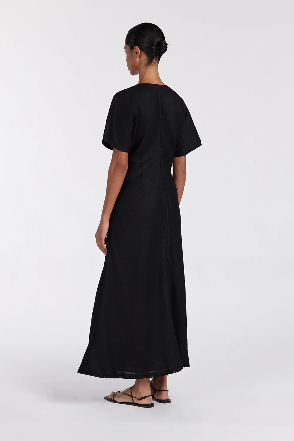 ZAHARA BLACK  FRINGING MIDI DRESS - Gamepaces