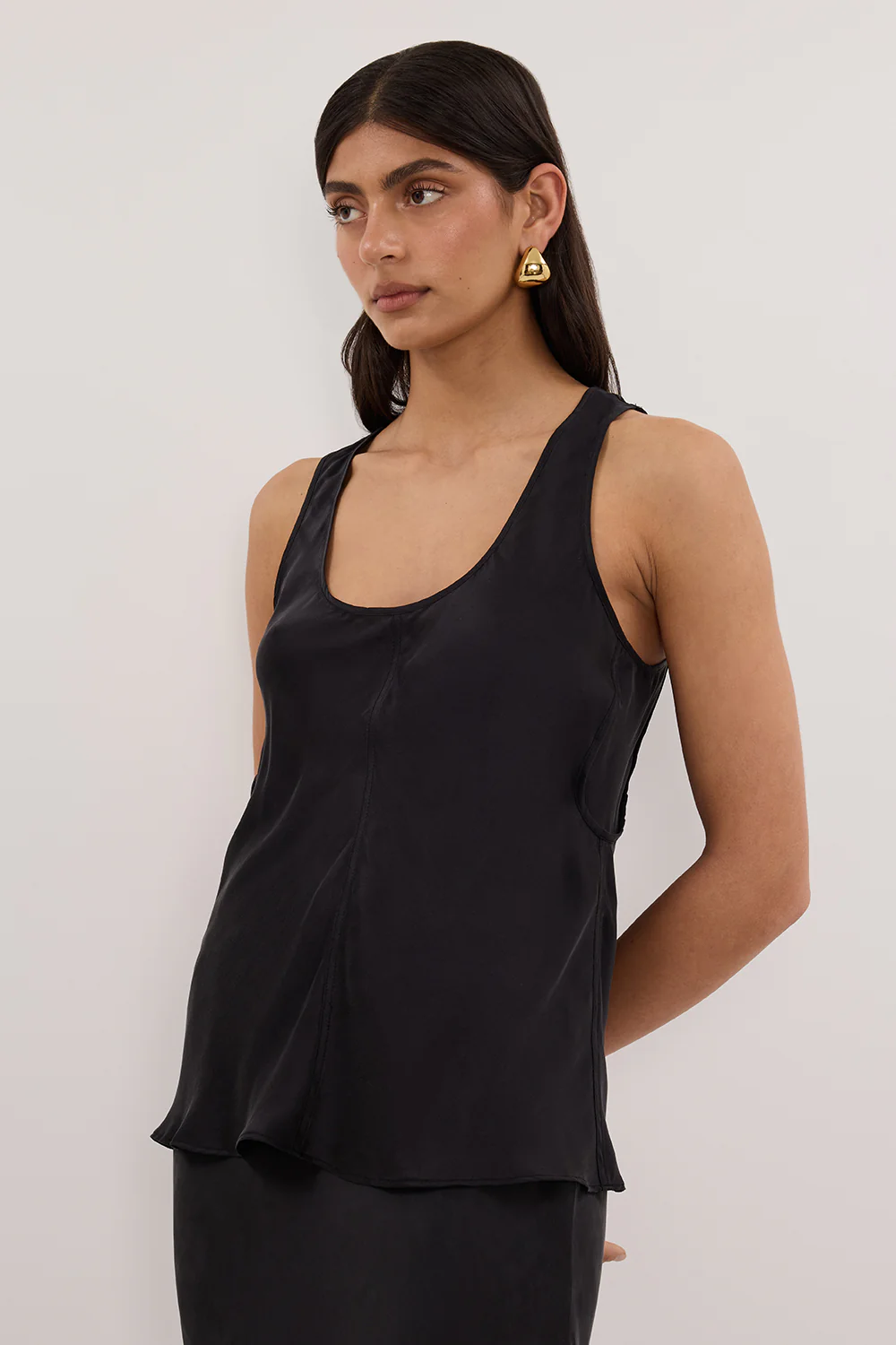 COLETTE BLACK SILK CAMI TOP - Gamepaces