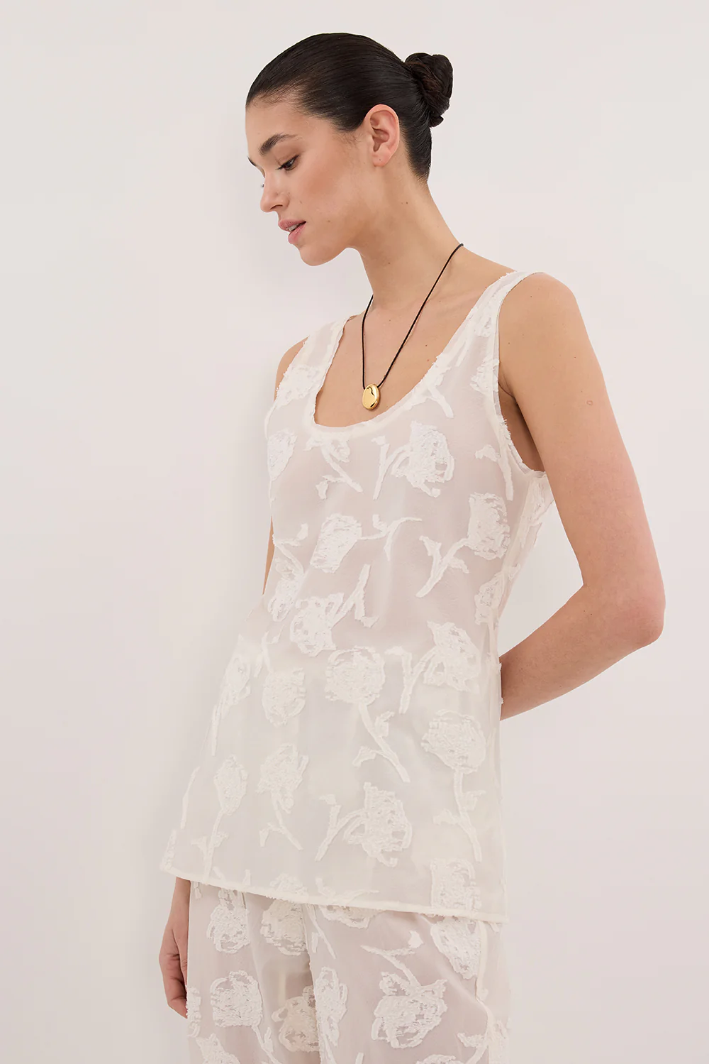 AZALEA OFF WHITE JACQUARD PANT - Gamepaces