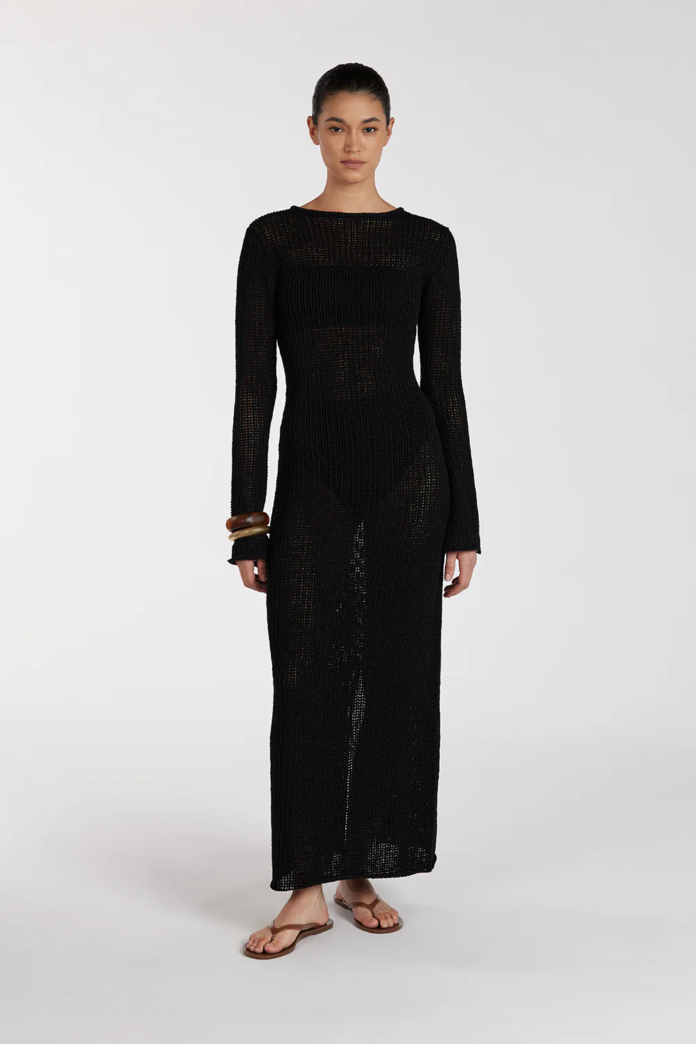 MARGOT BLACK CREW NECK DRESS - Gamepaces