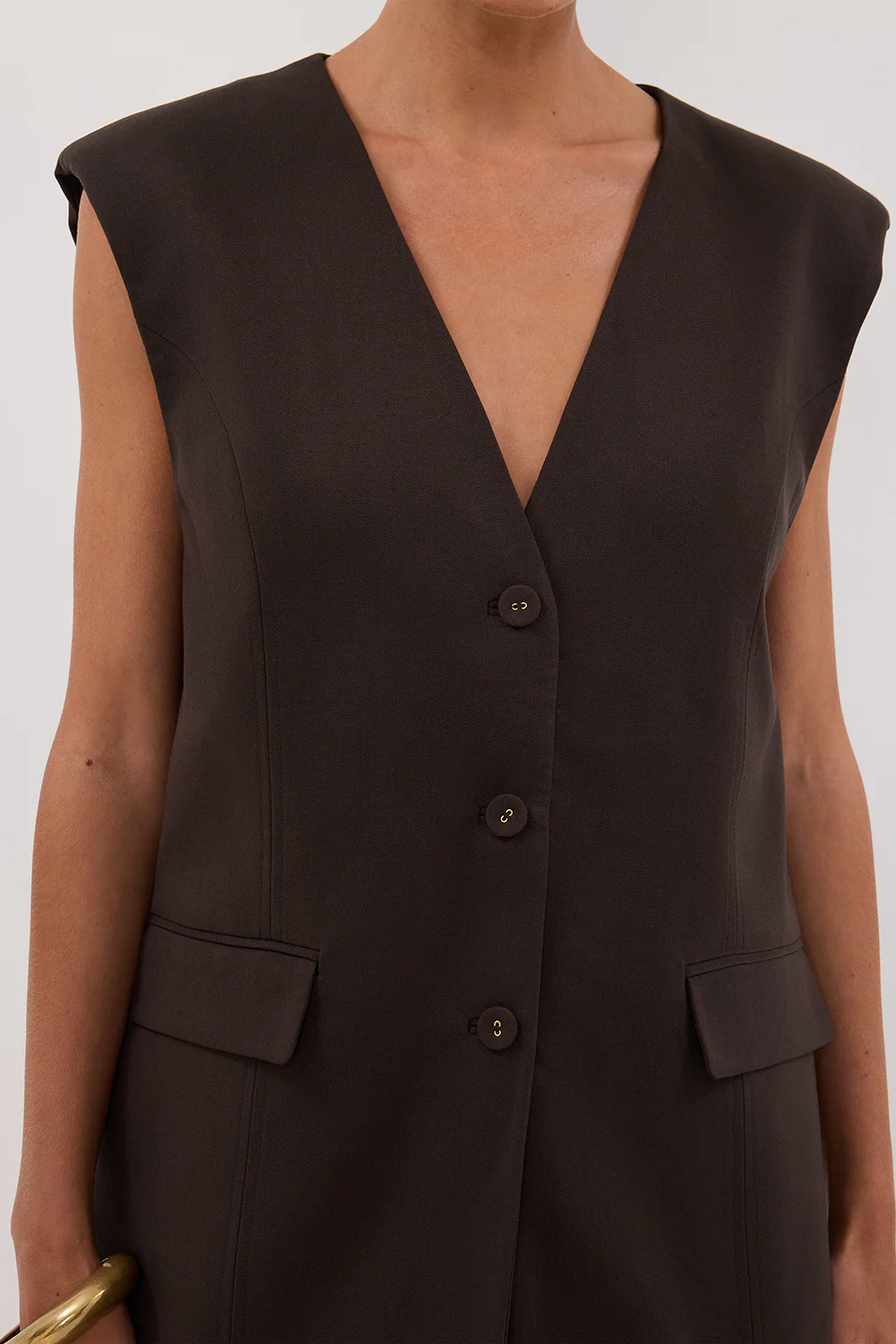 OLIVER BITTER CHOC OVERSIZED VEST - Gamepaces