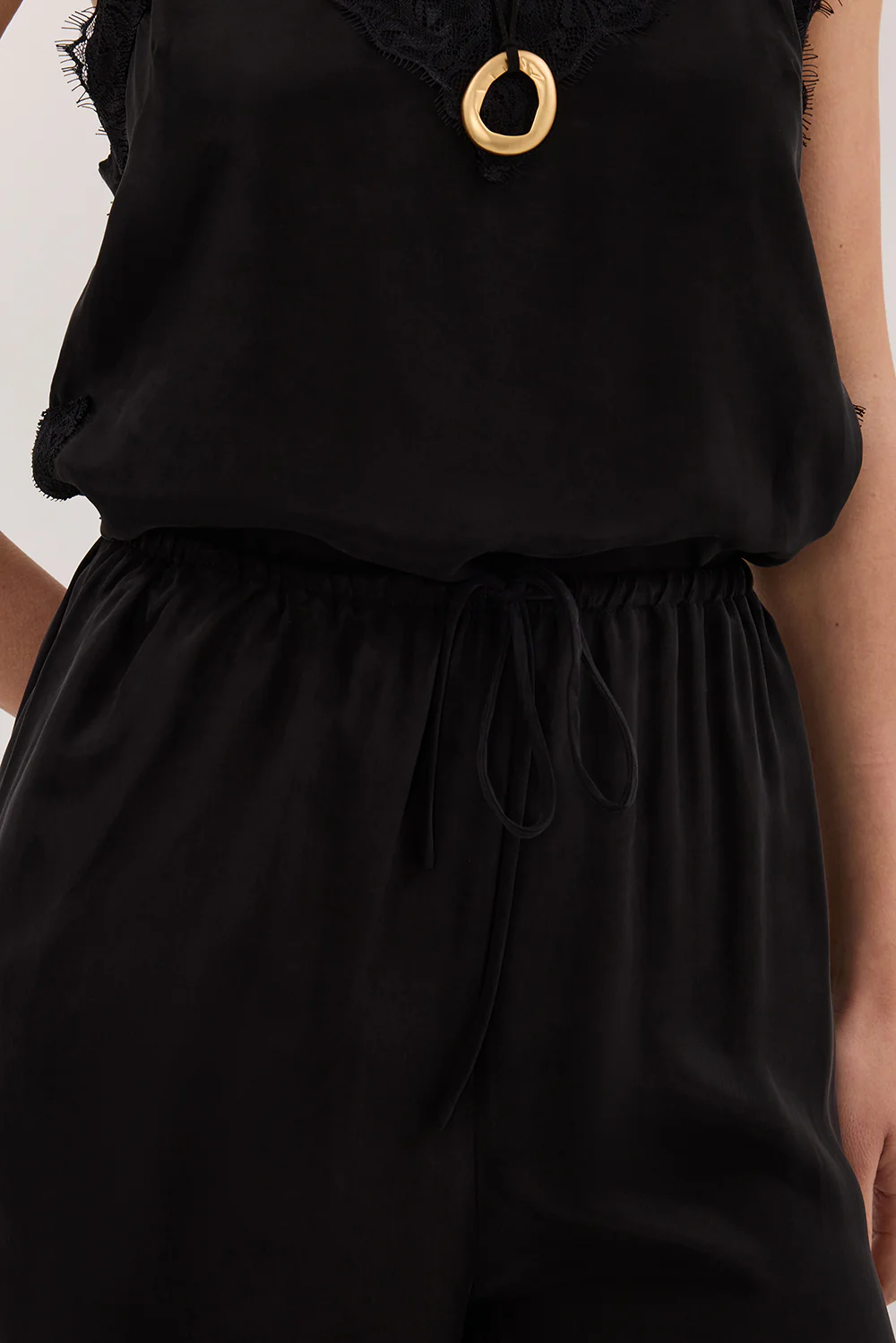 ANDREA BLACK CUPRO LACE PANT - Gamepaces