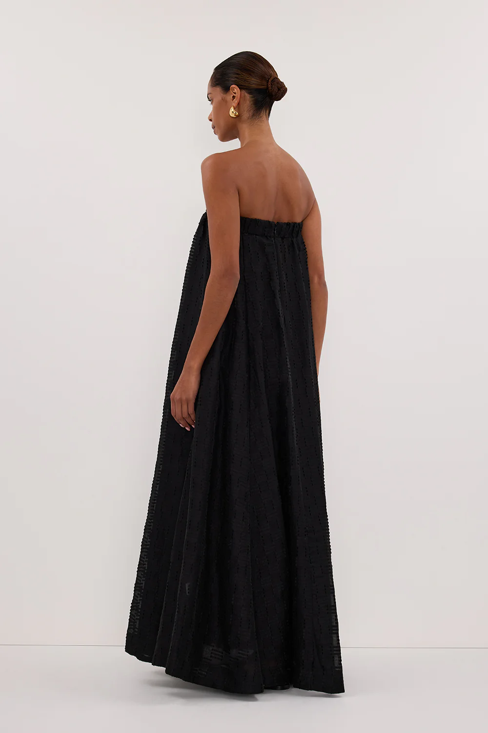 ELBA BLACK SHEER STRAPLESS DRESS - Gamepaces