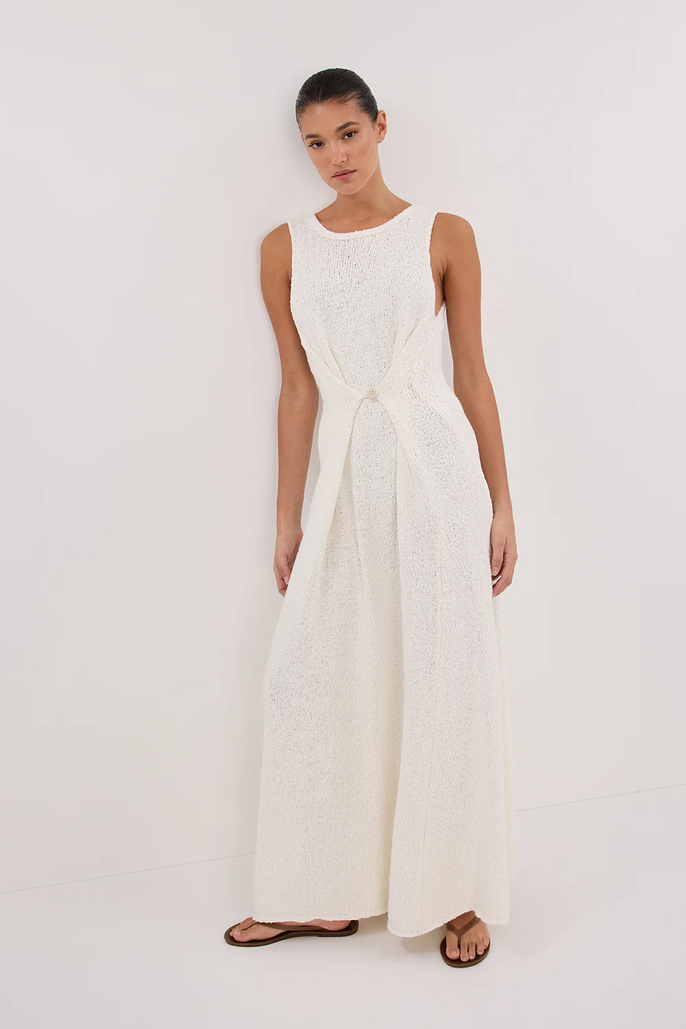 SUE OFF WHITE KNIT MAXI DRESS - Gamepaces