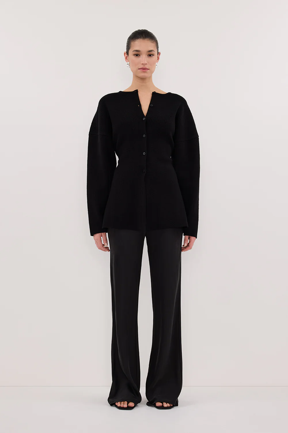 MARTHA BLACK CINCHED KNIT CARDIGAN - Gamepaces