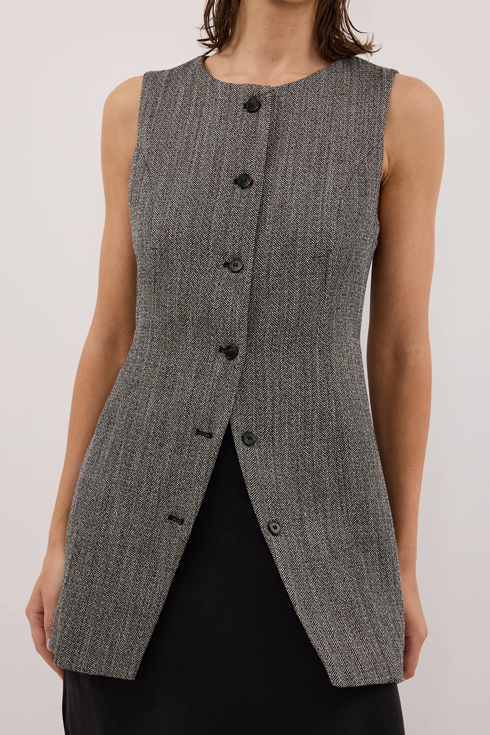 MANHATTAN CHARCOAL TWEED TUNIC VEST - Gamepaces