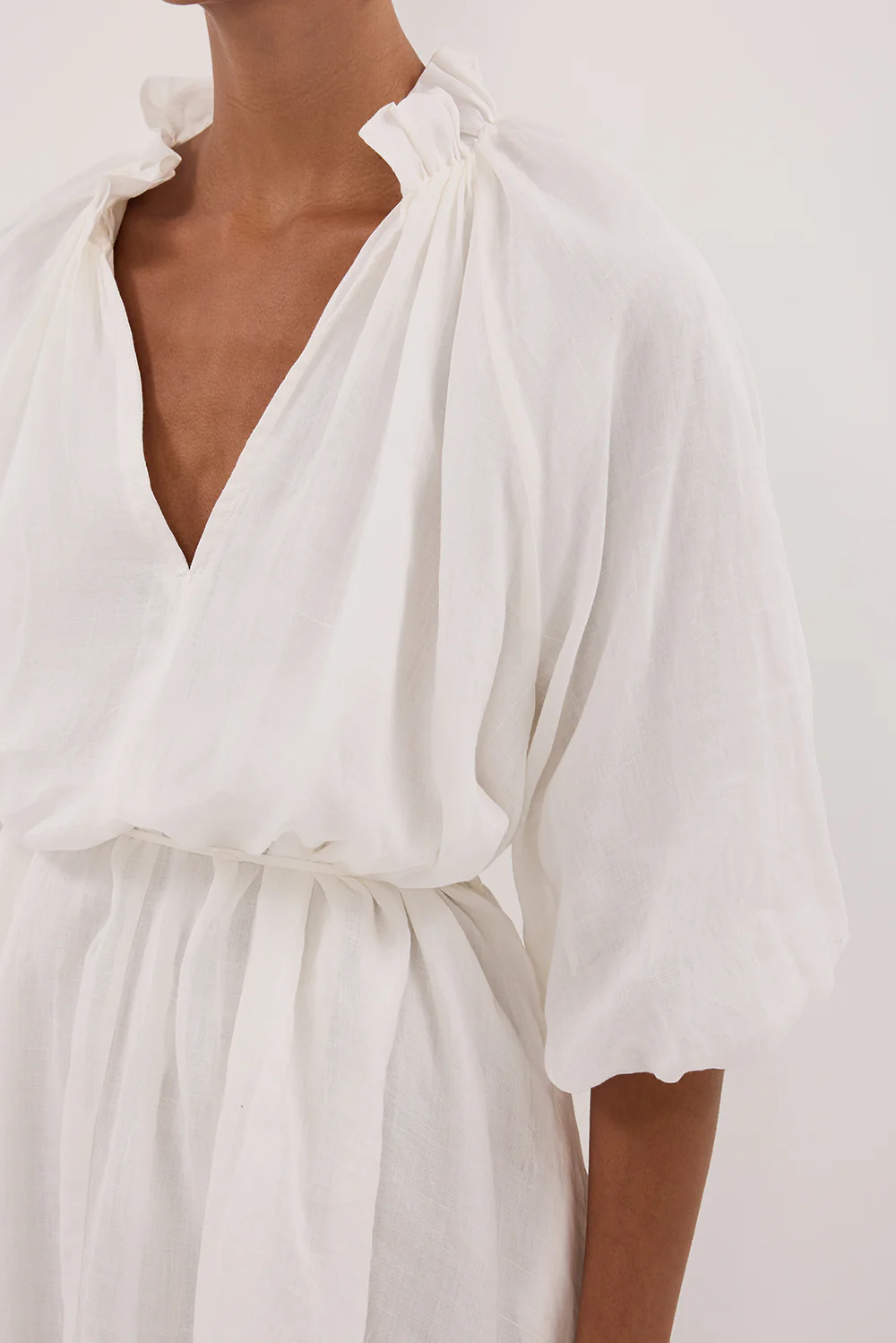 ELLIE WHITE RAMIE SMOCK DRESS - Gamepaces