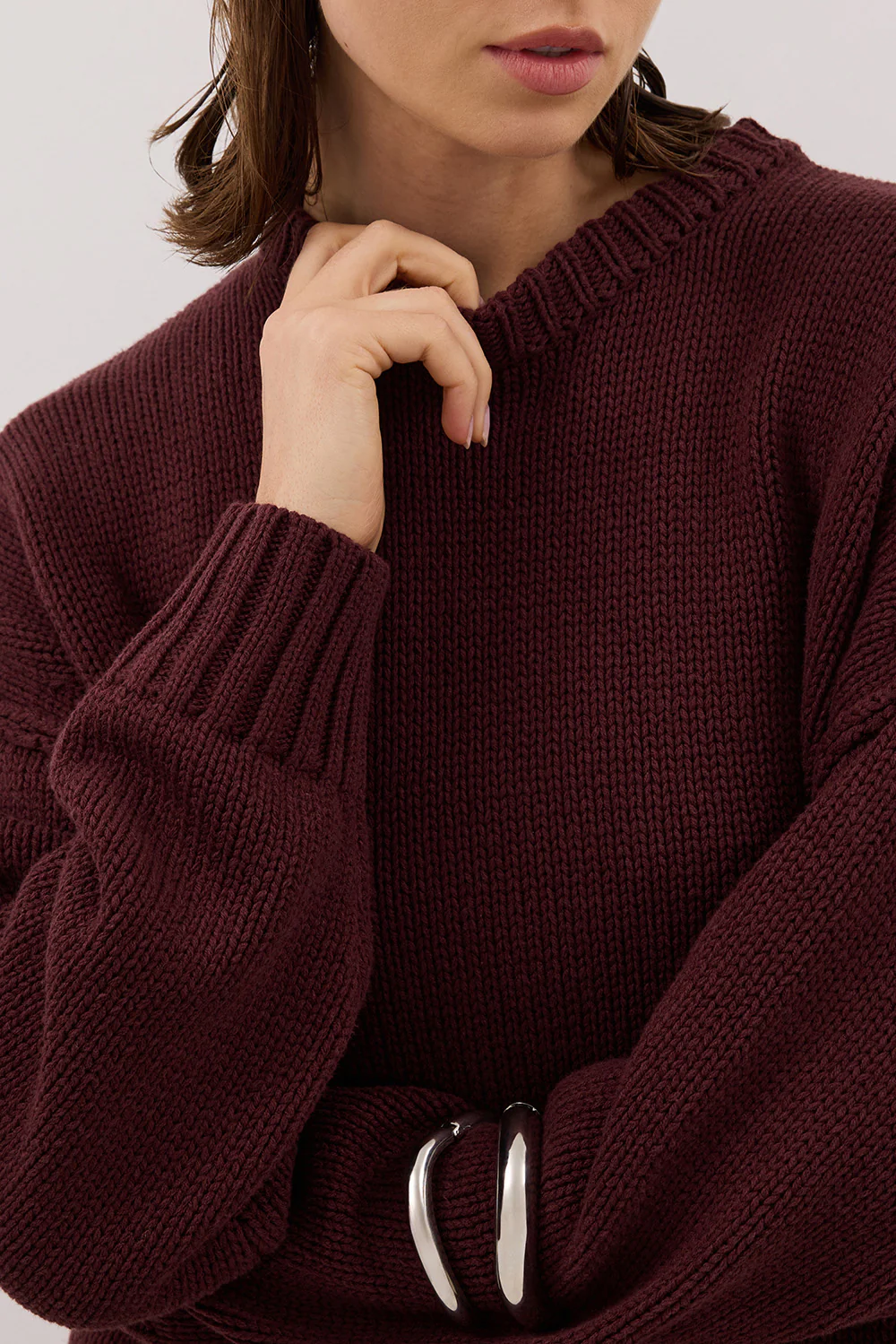 ROY WALNUT OVERSIZED LONGLINE KNIT JUMPER - Gamepaces