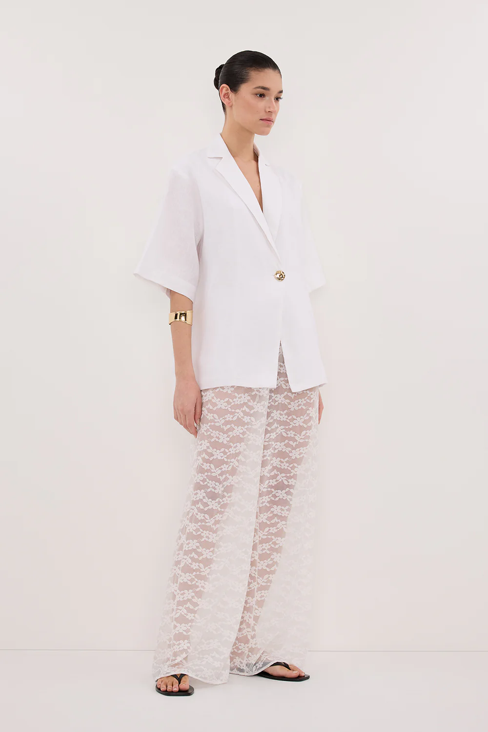 NALA WHITE LINEN RESORT SHIRT - Gamepaces