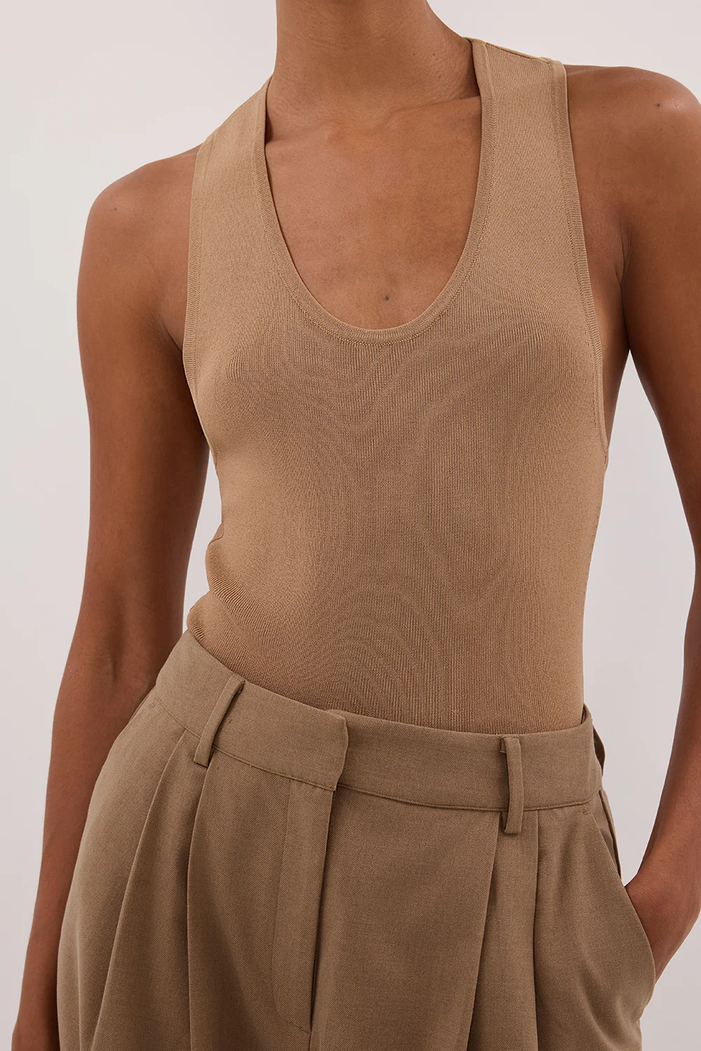 DEVIN TAN RACER KNIT TANK - Gamepaces