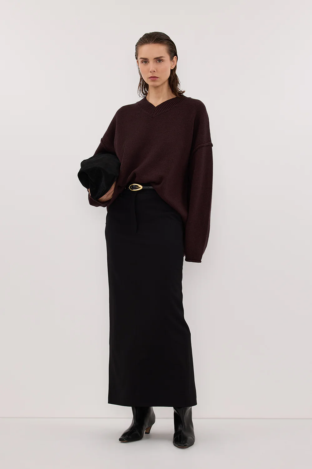 FLINT PLUM V NECK KNIT JUMPER - Gamepaces