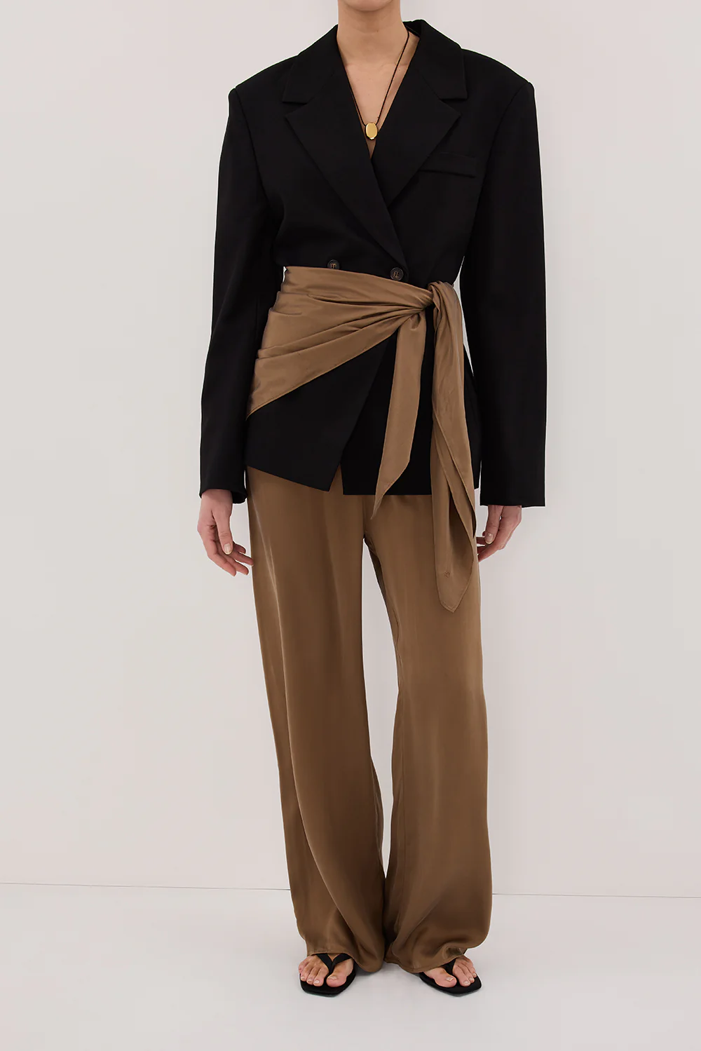 PERCY CHESTNUT SILK SCARF TOP - Gamepaces