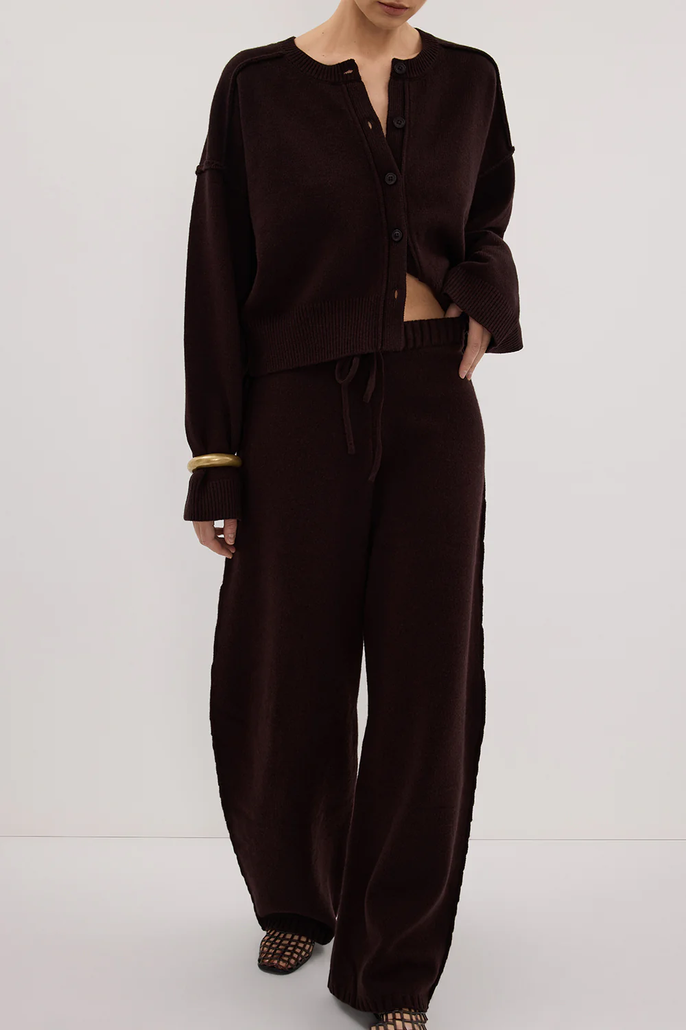 PAIGE CHOC WOOL KNIT PANT - Gamepaces