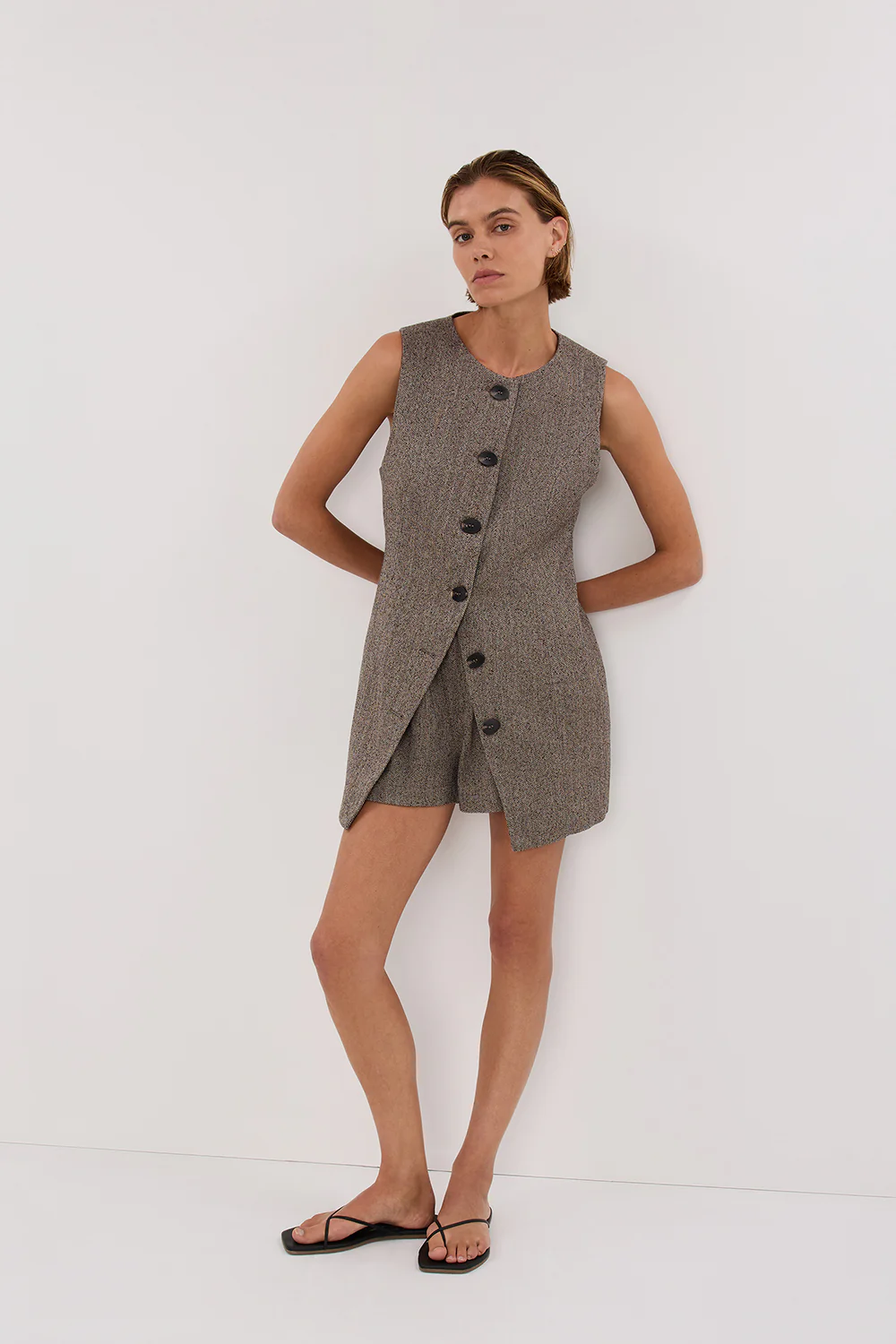 FRANKIE CHOC TWEED TUNIC VEST - Gamepaces