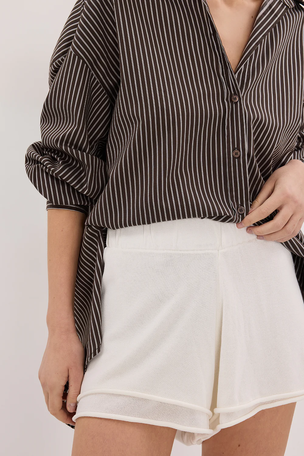 MIRA WHITE DOUBLE LAYER SHORT - Gamepaces