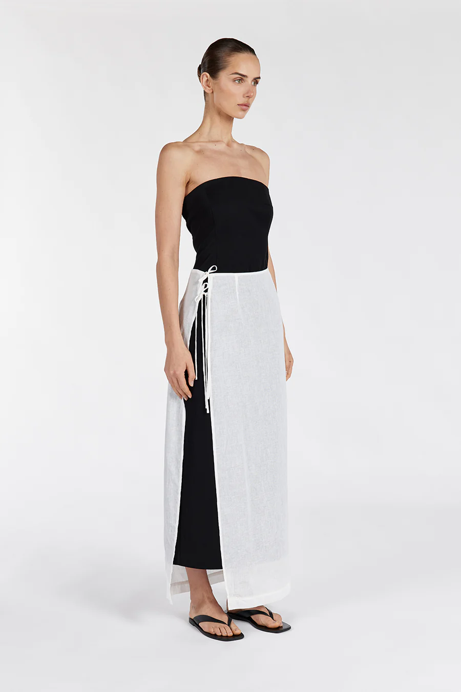 LINA WHITE SARONG SHEER SKIRT - Gamepaces
