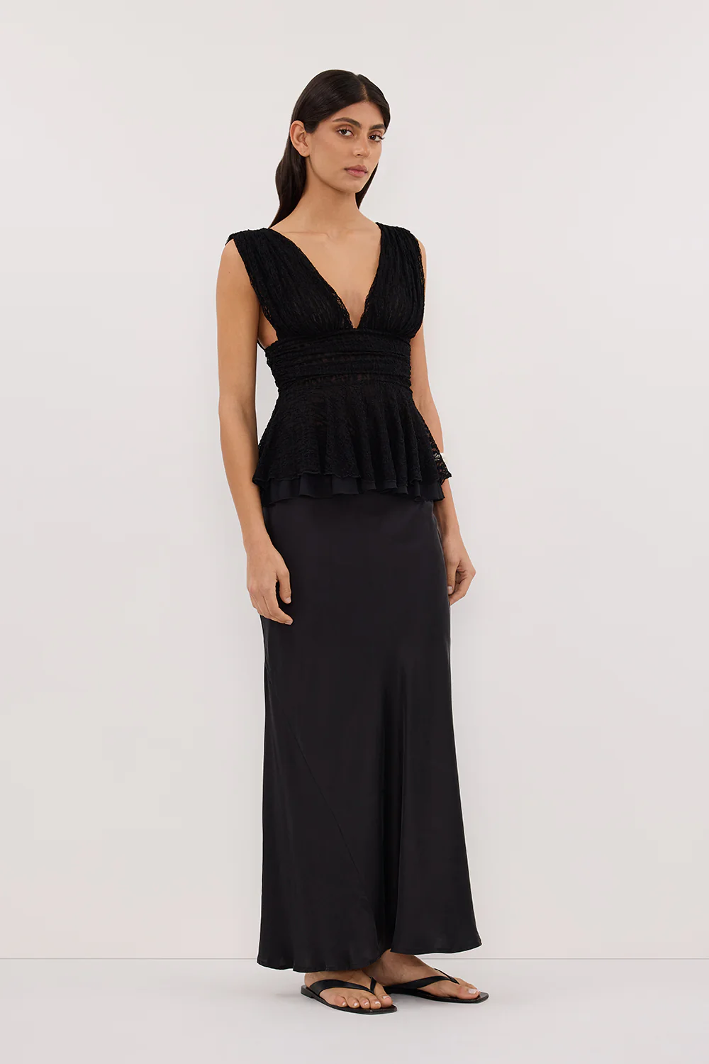 LIZZIE BLACK LACE PEPLUM TOP - Gamepaces